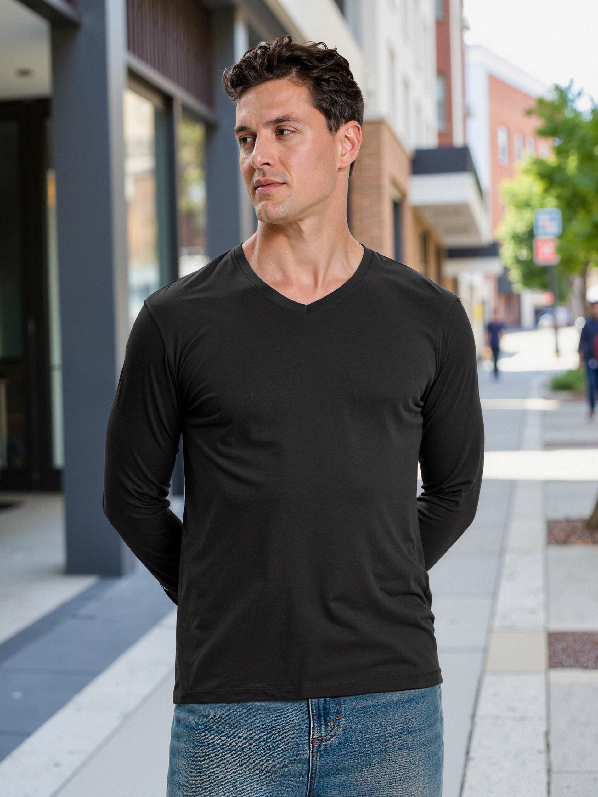 Sinsay - Βαμβακερό basic μπλουζάκι - μαυρο φωτογραφία