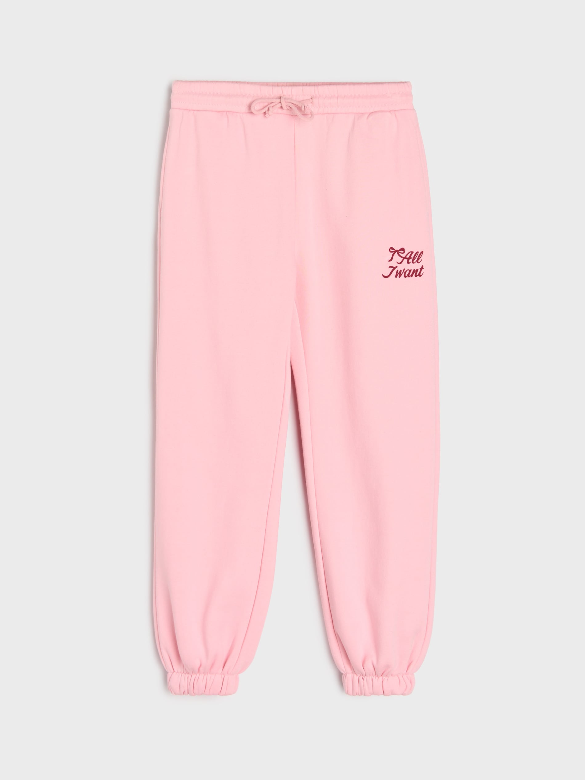 Sinsay - Παντελόνι jogger - ροζ παστελ φωτογραφία