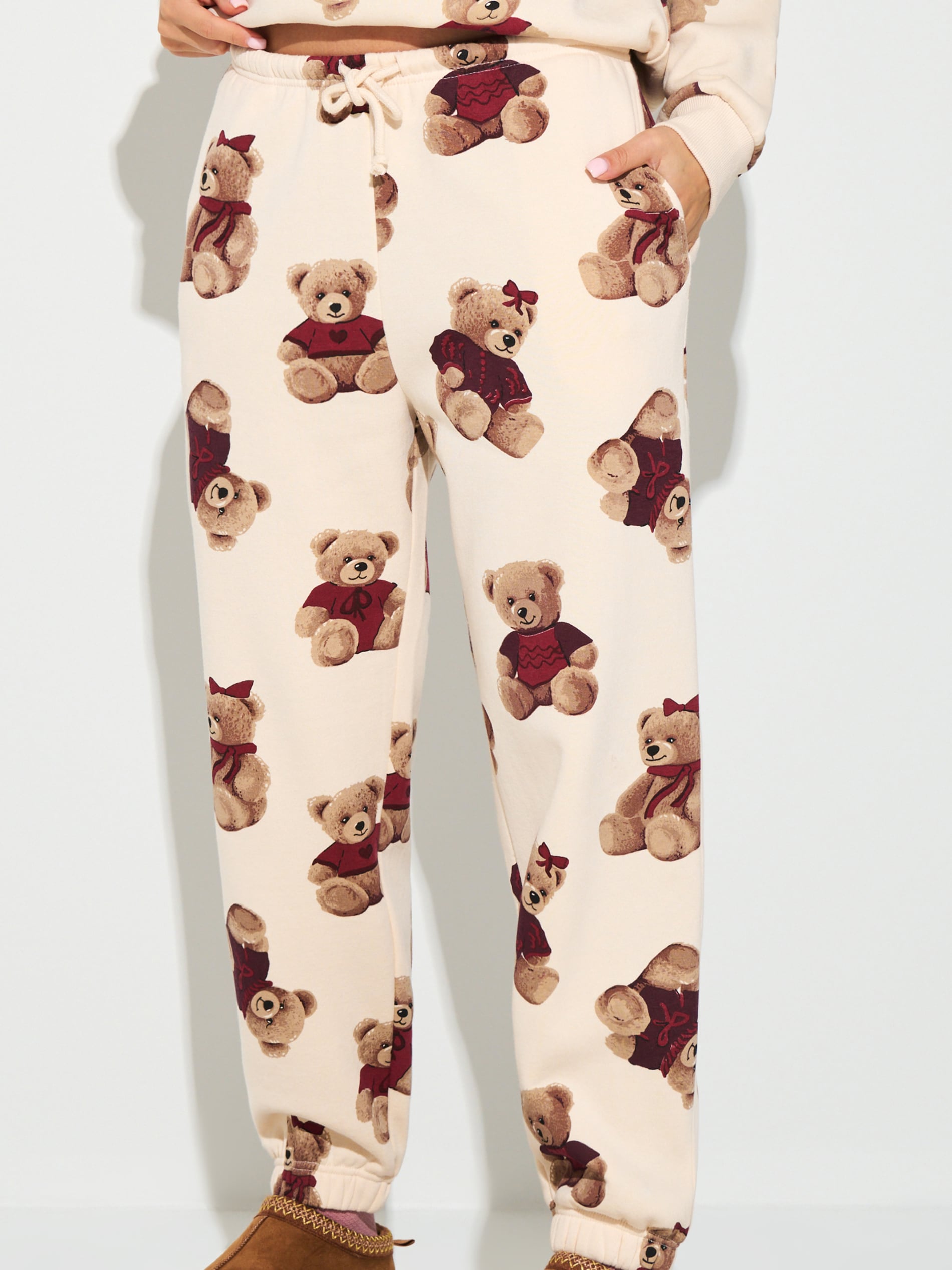 Sinsay - Παντελόνι jogger - κρεμ φωτογραφία