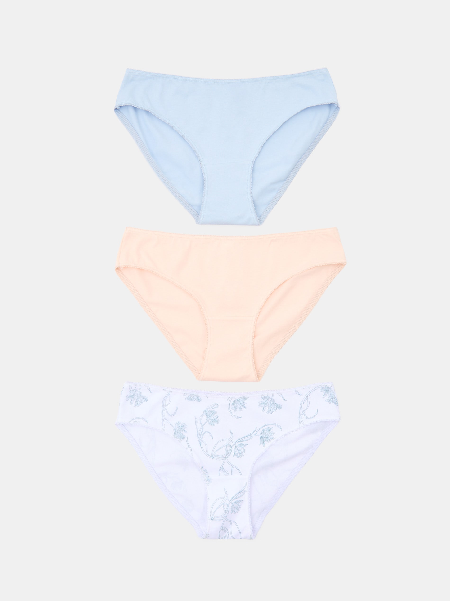 Sinsay - Bawełniane majtki figi 3 pack - wielobarwny