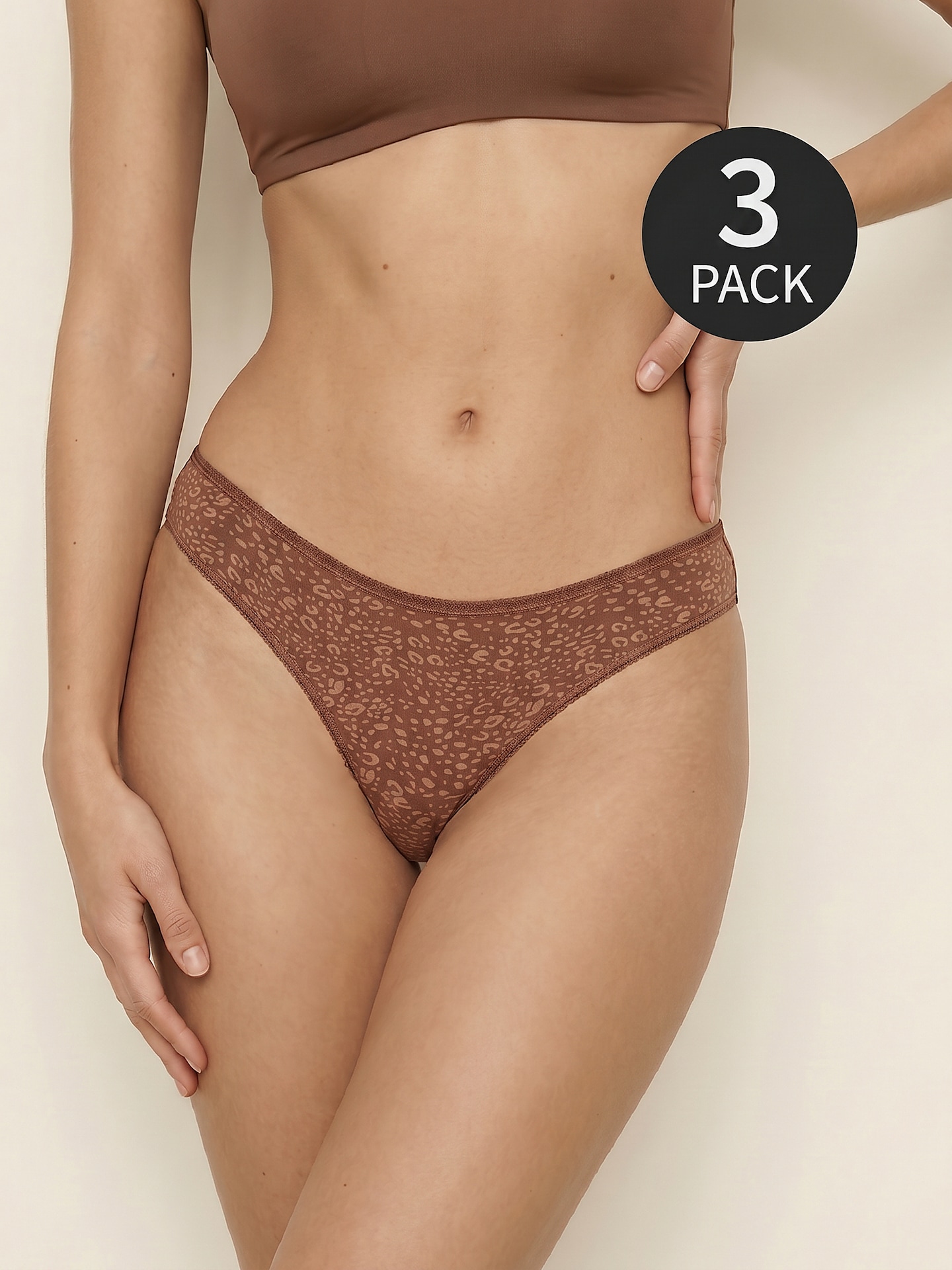 Sinsay - Bawełniane stringi 3 pack - wielobarwny