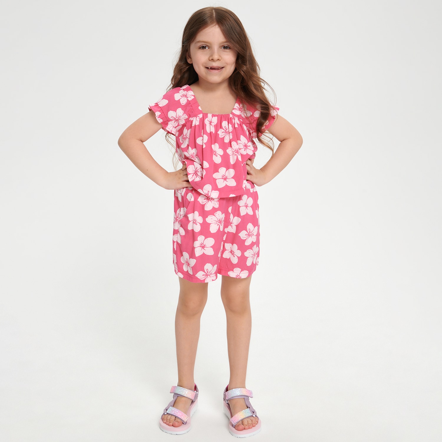 Sinsay - Compleu cu tricou si pantaloni scurti - Roz