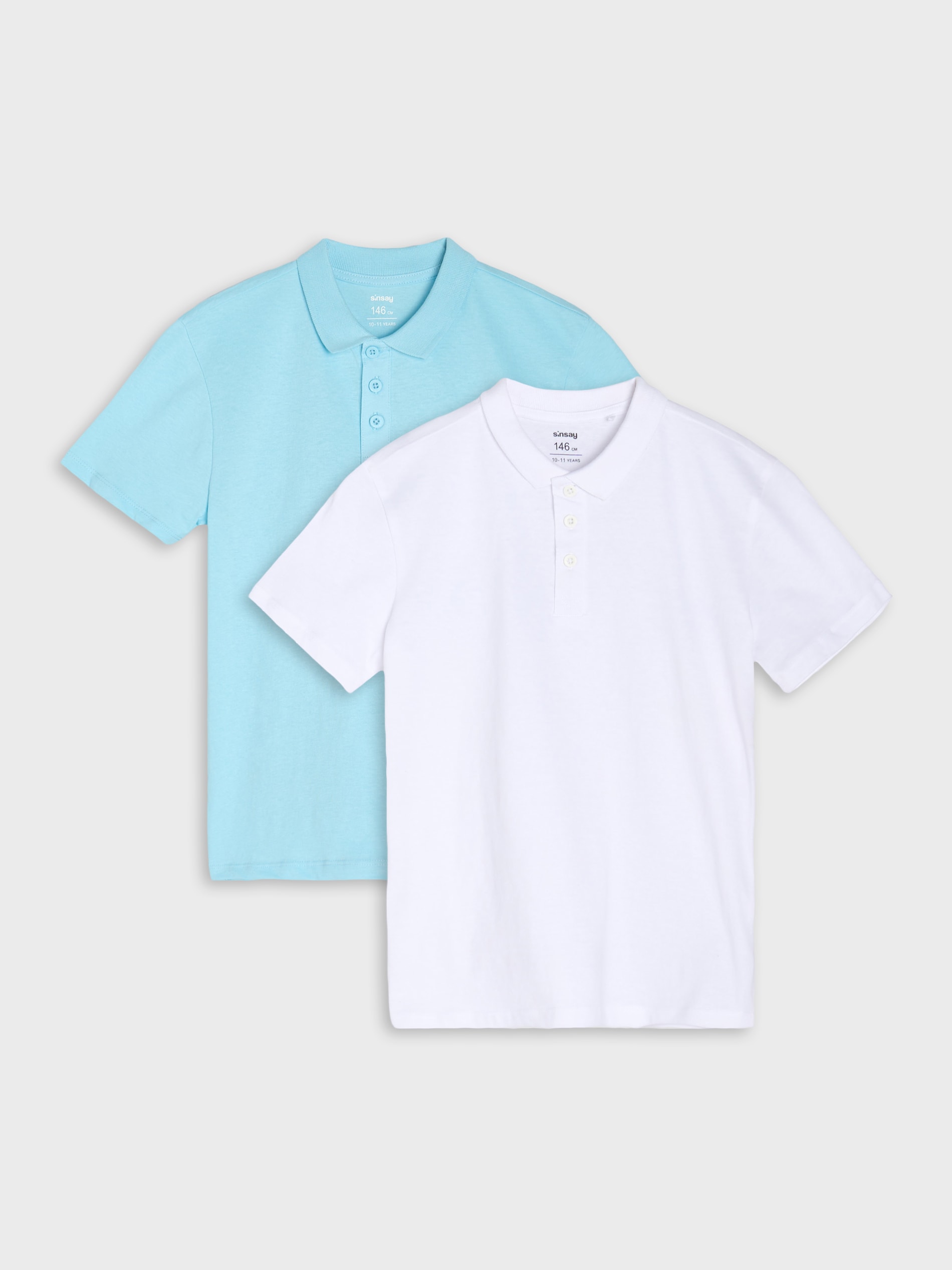 Sinsay - Koszulki polo w stylu basic 2 pack - błękitny