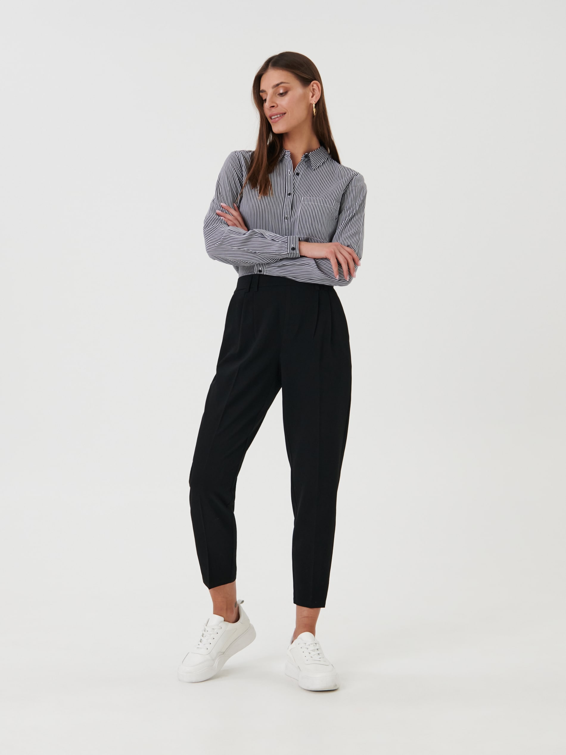 Sinsay - Koszula w paski - czarny