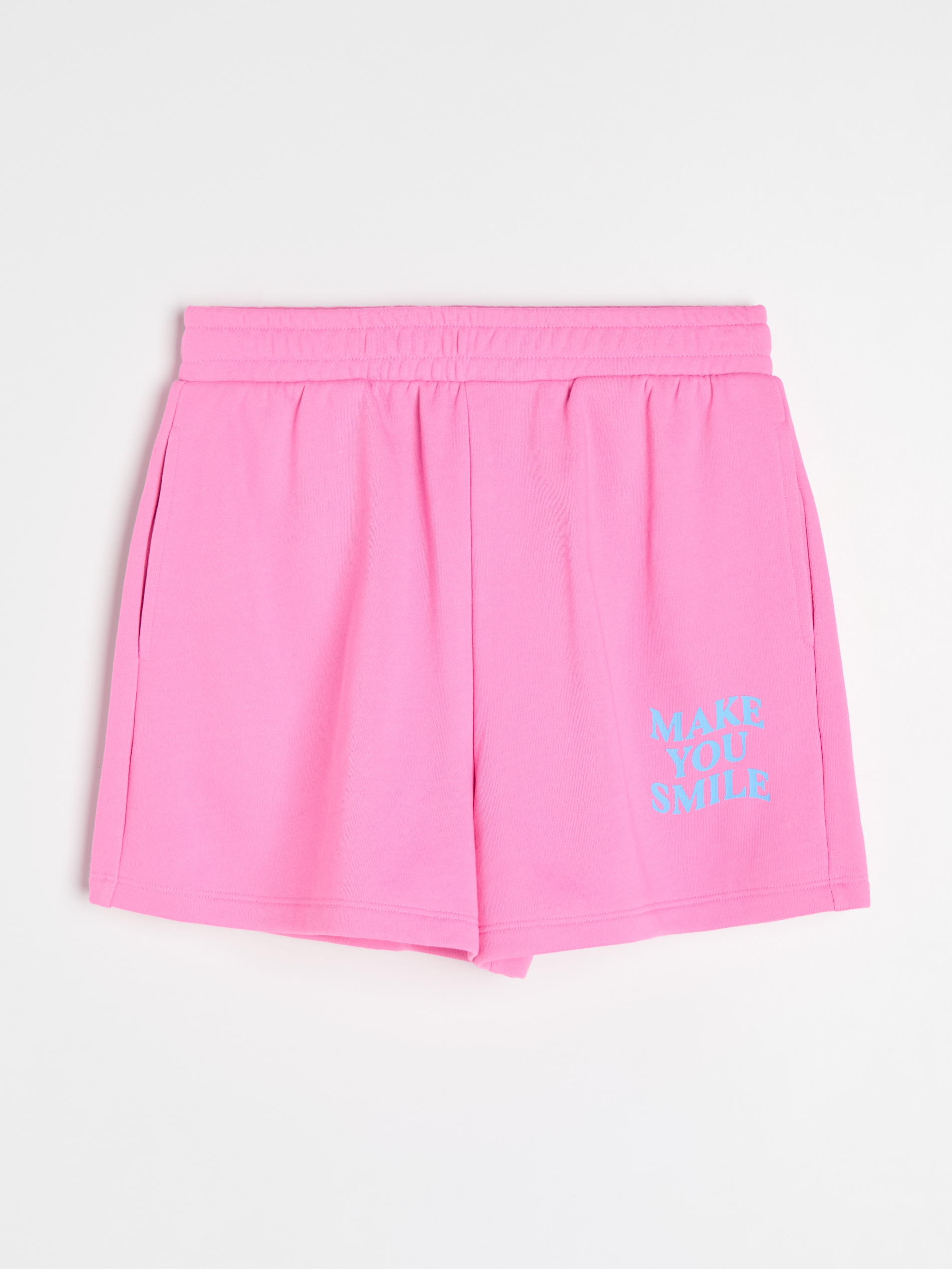 Sinsay - Szorty z napisem Make You Smile - różowy