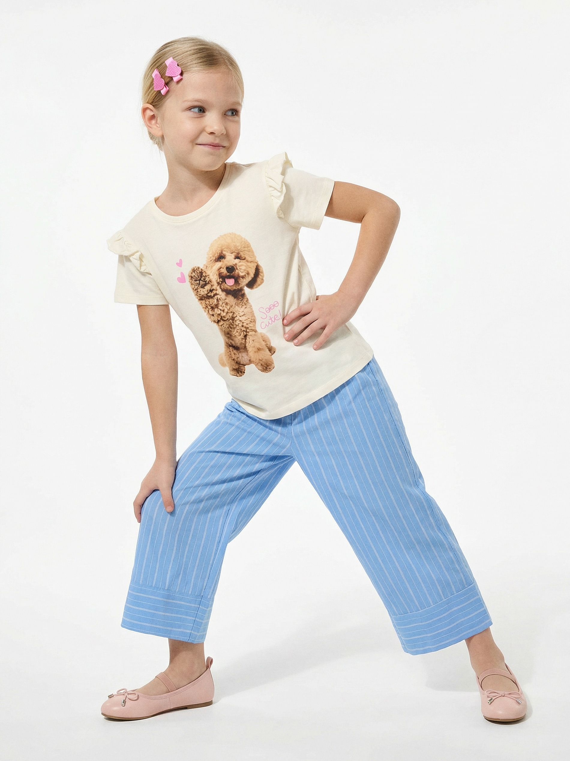 Sinsay - Spodnie tkaninowe w paski - niebieski