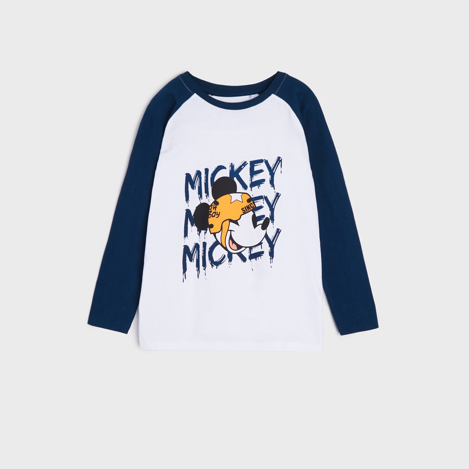 E-shop Sinsay - Tričko s dlhými rukávmi Mickey Mouse - Biela