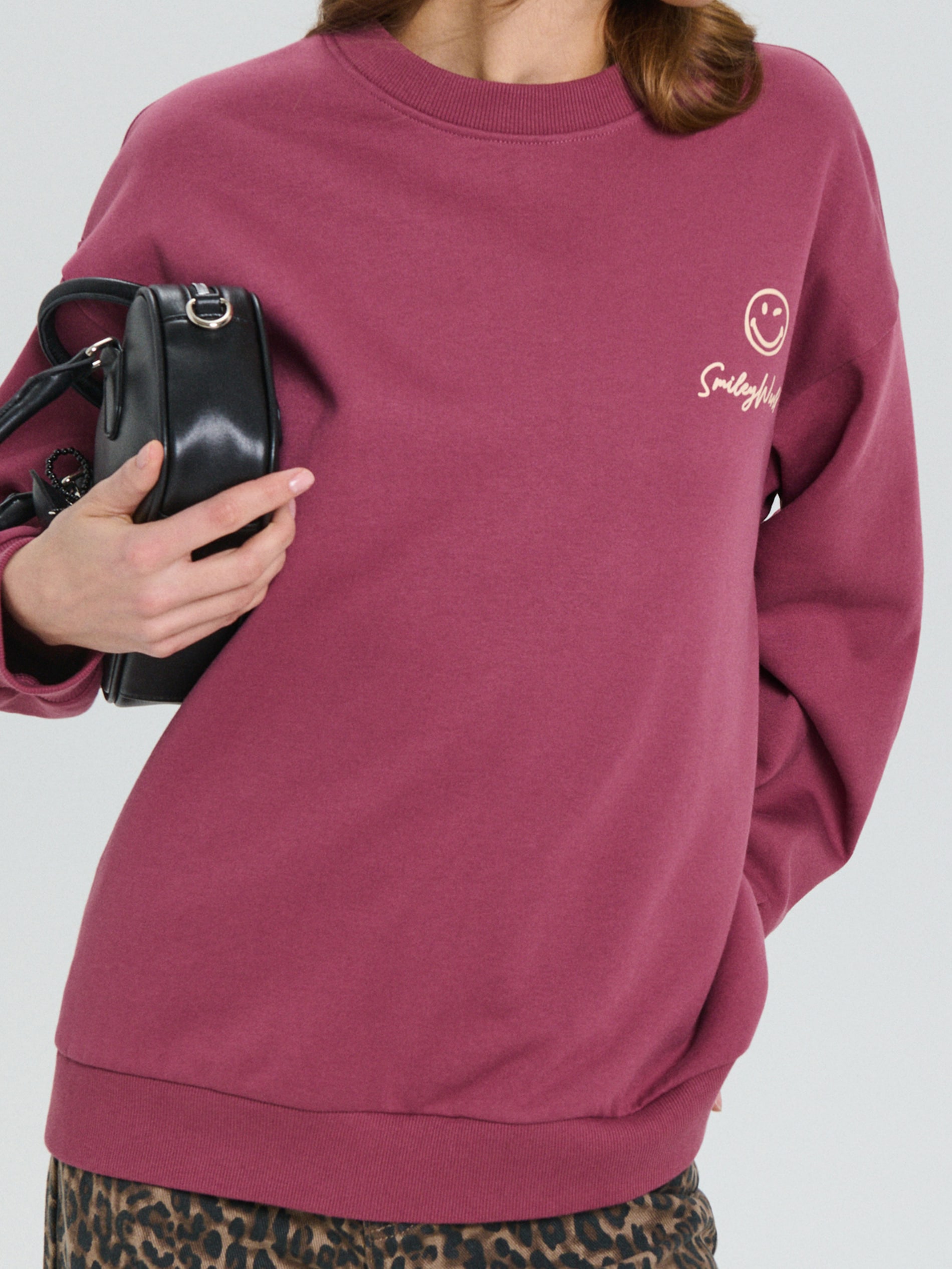 Sinsay - Bluza z nadrukiem na plecach SmileyWorld® - czerwony