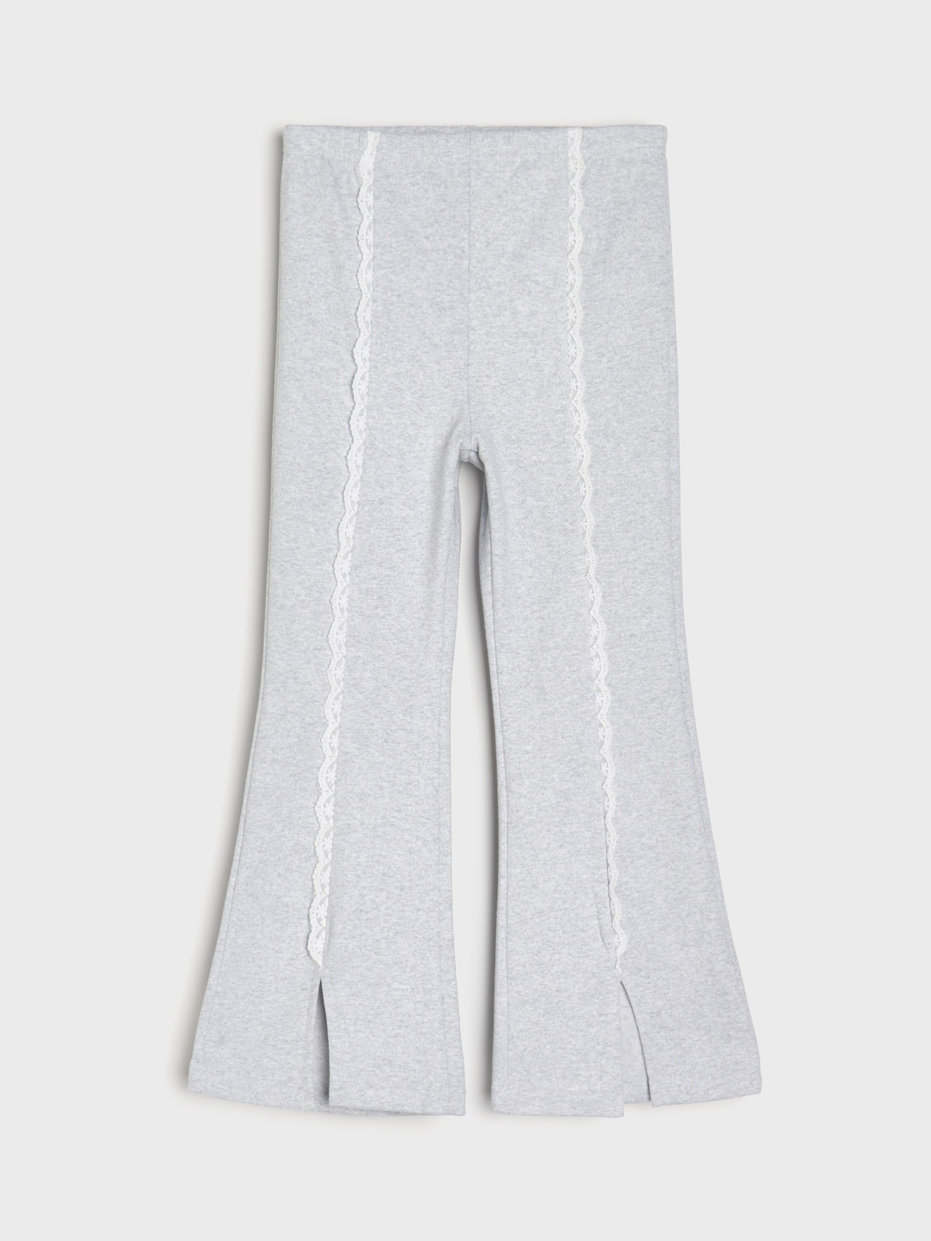 Sinsay - Spodnie flare z ozdobną koronką - szary