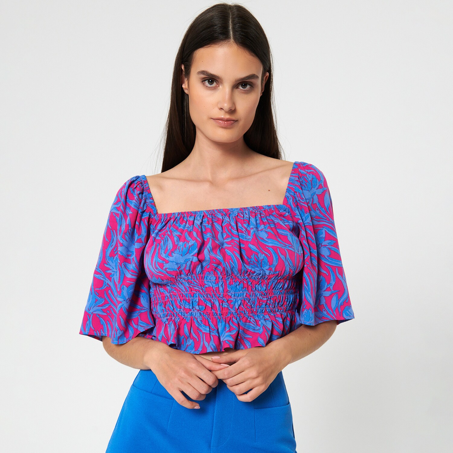 Sinsay - Bluza cu pliuri - Violet