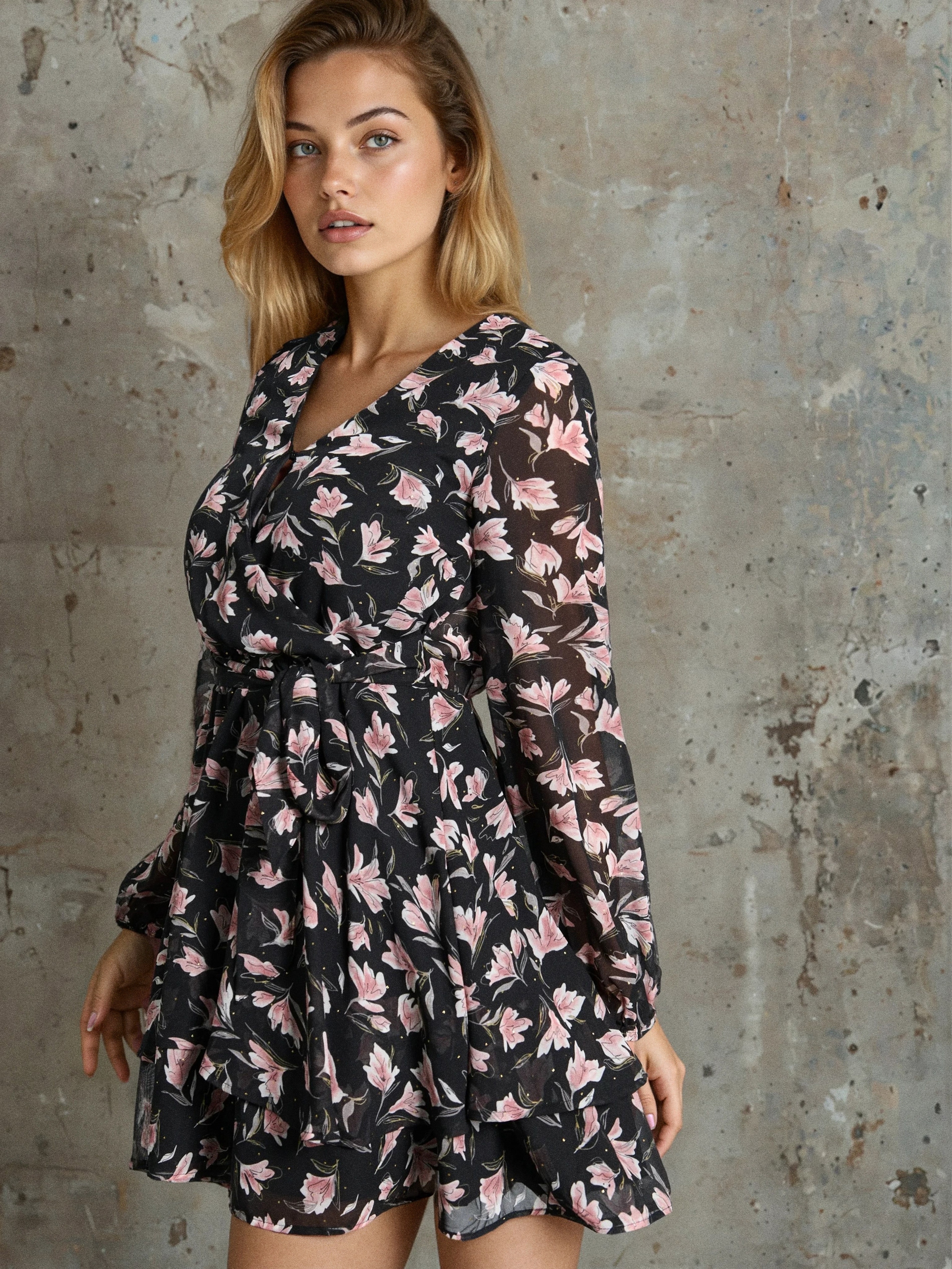 Sinsay - Φόρεμα με βολάν - πολυχρωμο φωτογραφία