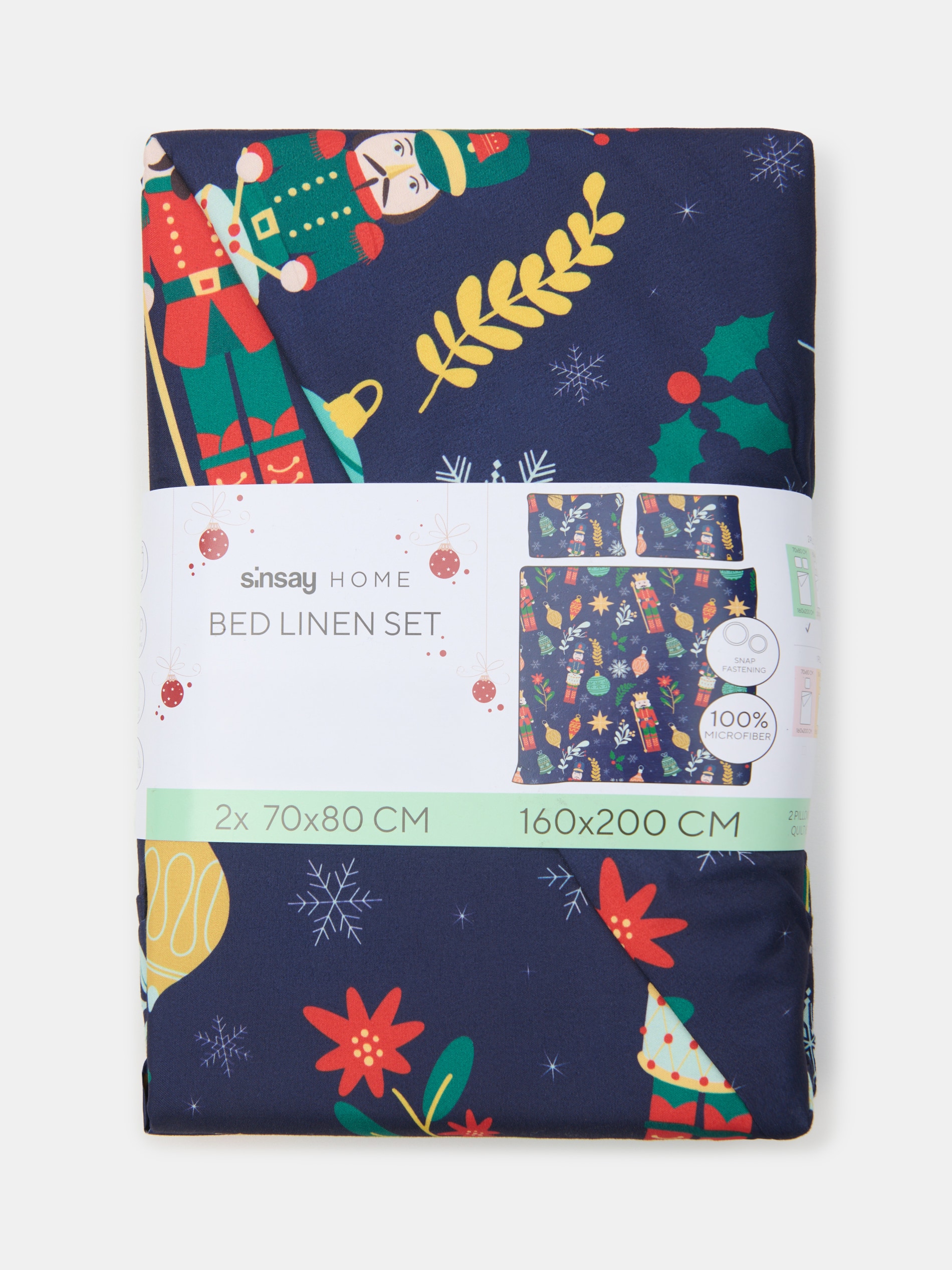 Sinsay - Σετ σεντονιών με χριστουγεννιάτικο σχέδιο - μαυρο φωτογραφία