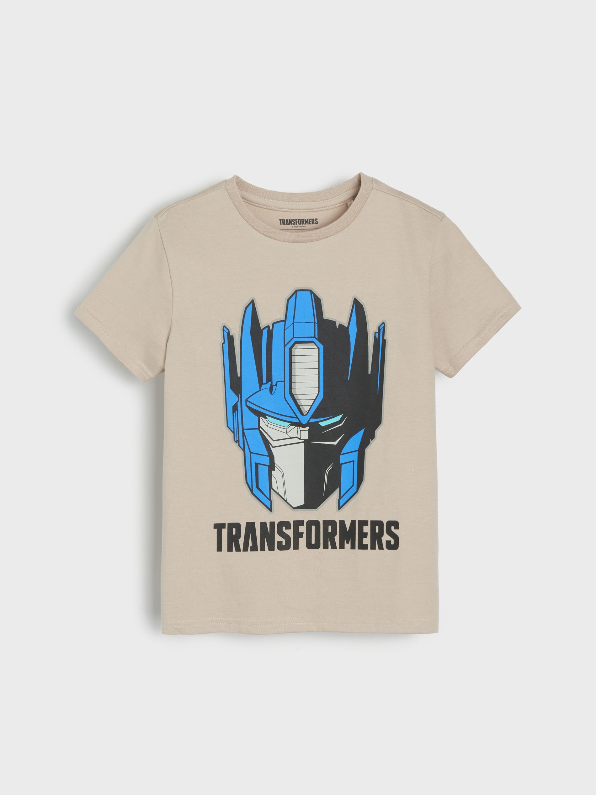 Sinsay - Βαμβακερό μπλουζάκι με στάμπα Transformers - κρεμ φωτογραφία