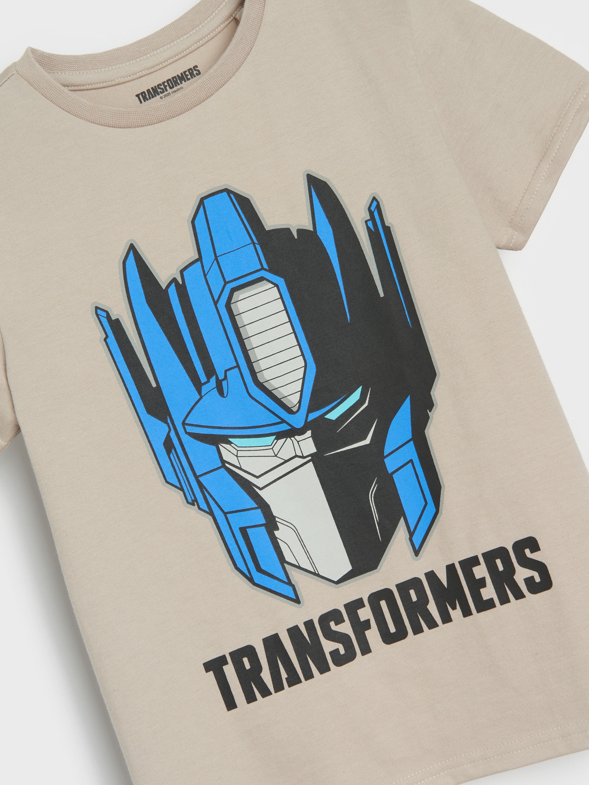 Sinsay - Βαμβακερό μπλουζάκι με στάμπα Transformers - κρεμ φωτογραφία