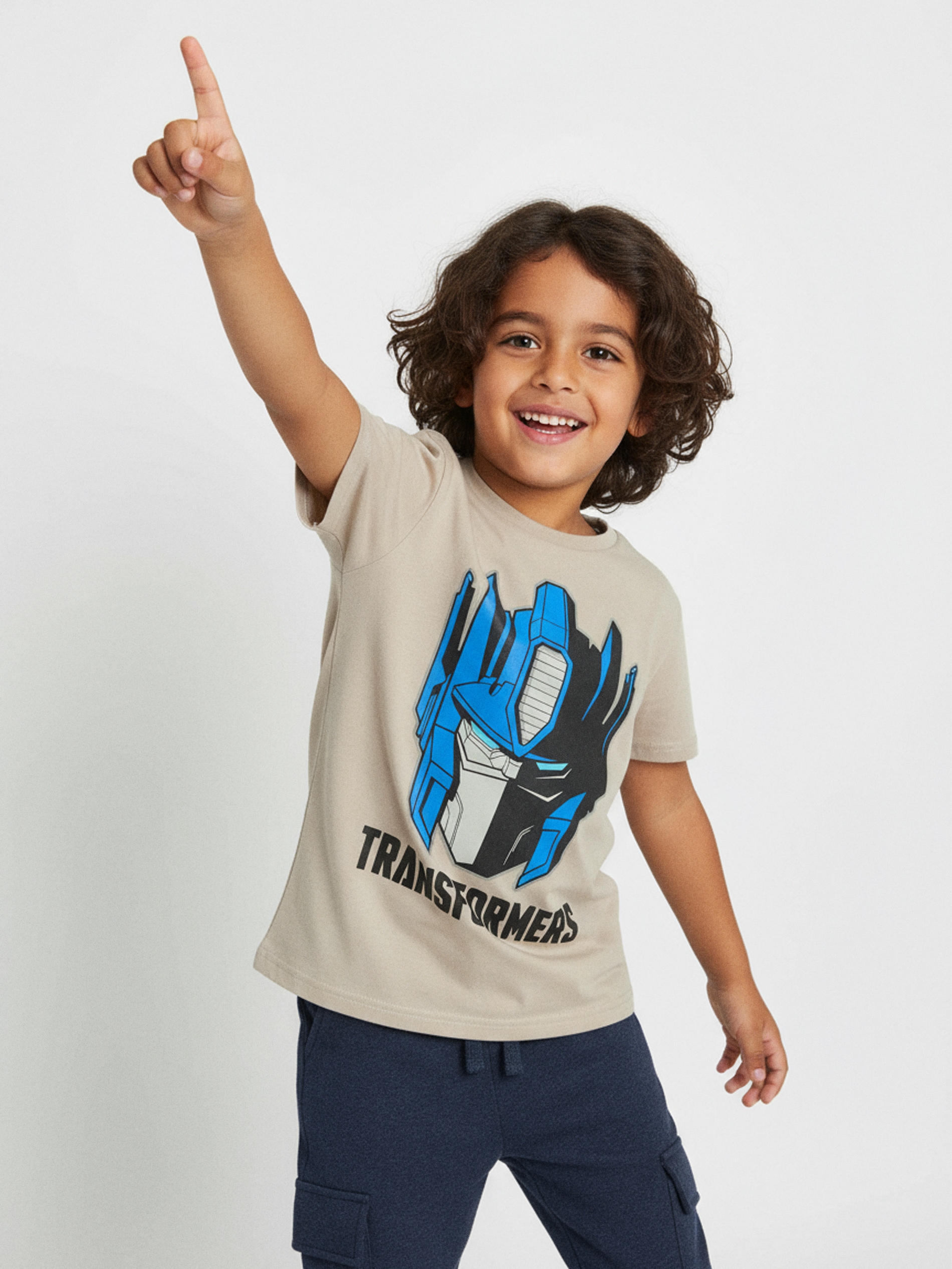 Sinsay - Bawełniana koszulka z nadrukiem Transformers - kremowy