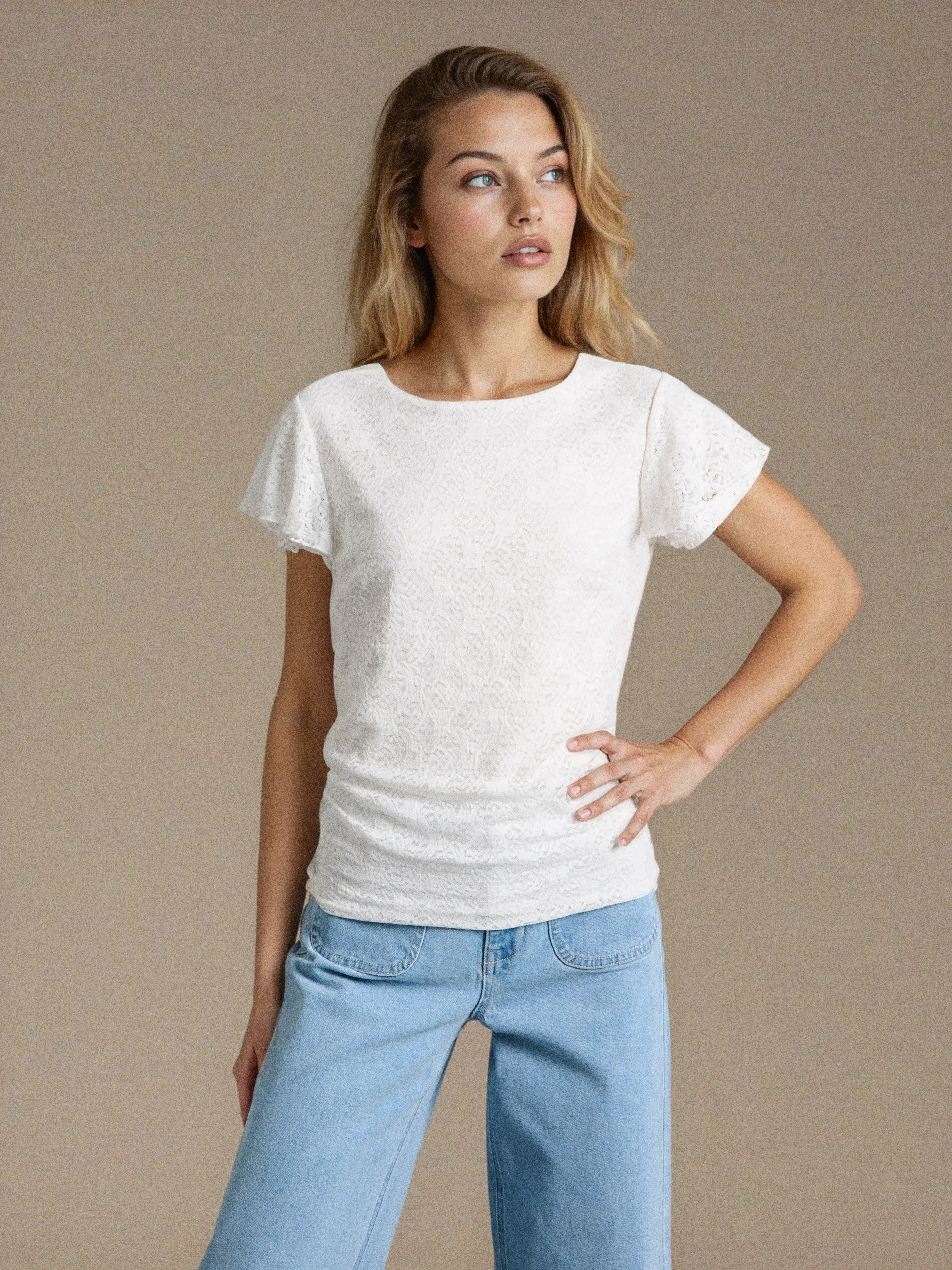 Sinsay - Μπλούζα - κρεμ φωτογραφία