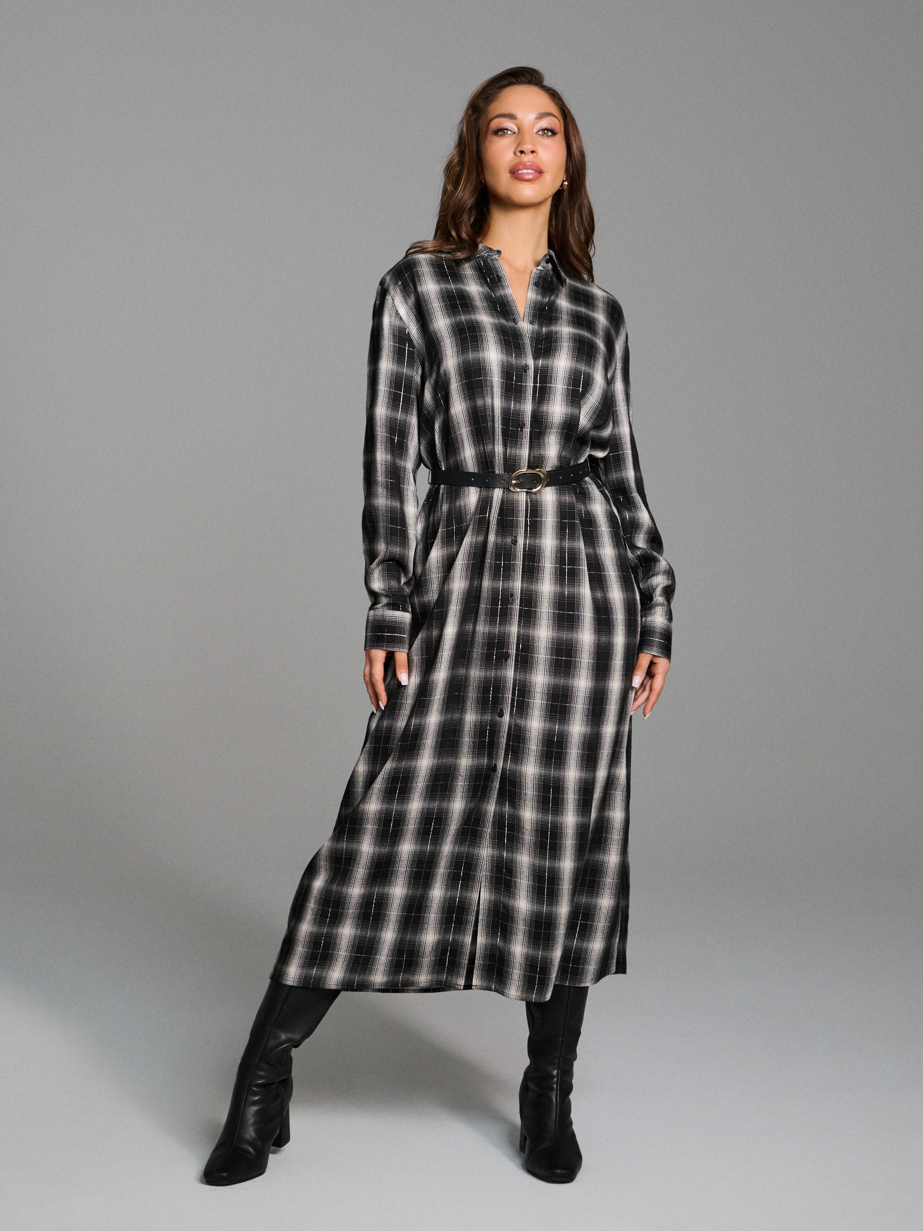 Sinsay - Midi φόρεμα με ζώνη - πολυχρωμο φωτογραφία