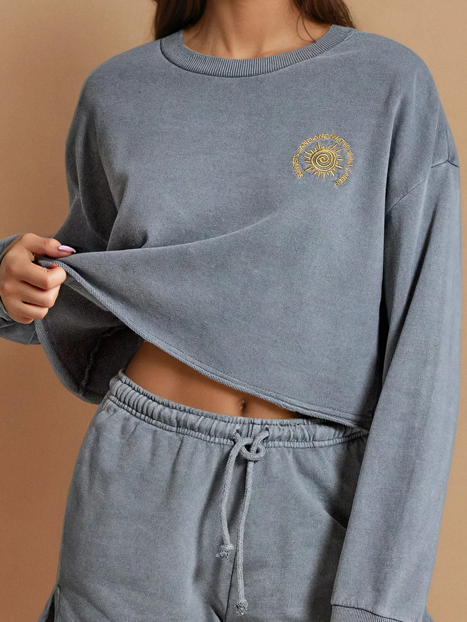 Sinsay - Bluza z haftem - szary