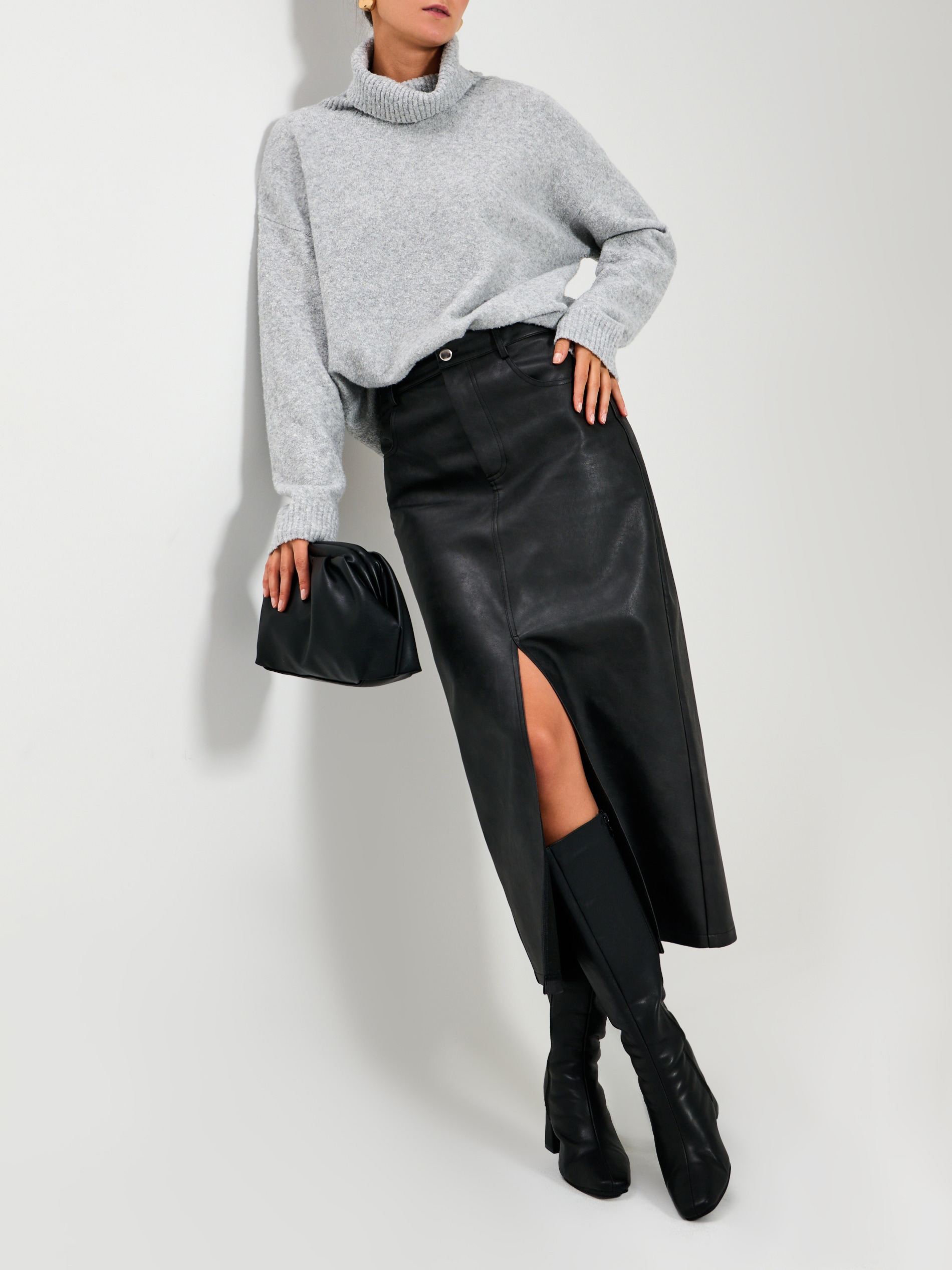 Sinsay - Melanżowy golf - szary