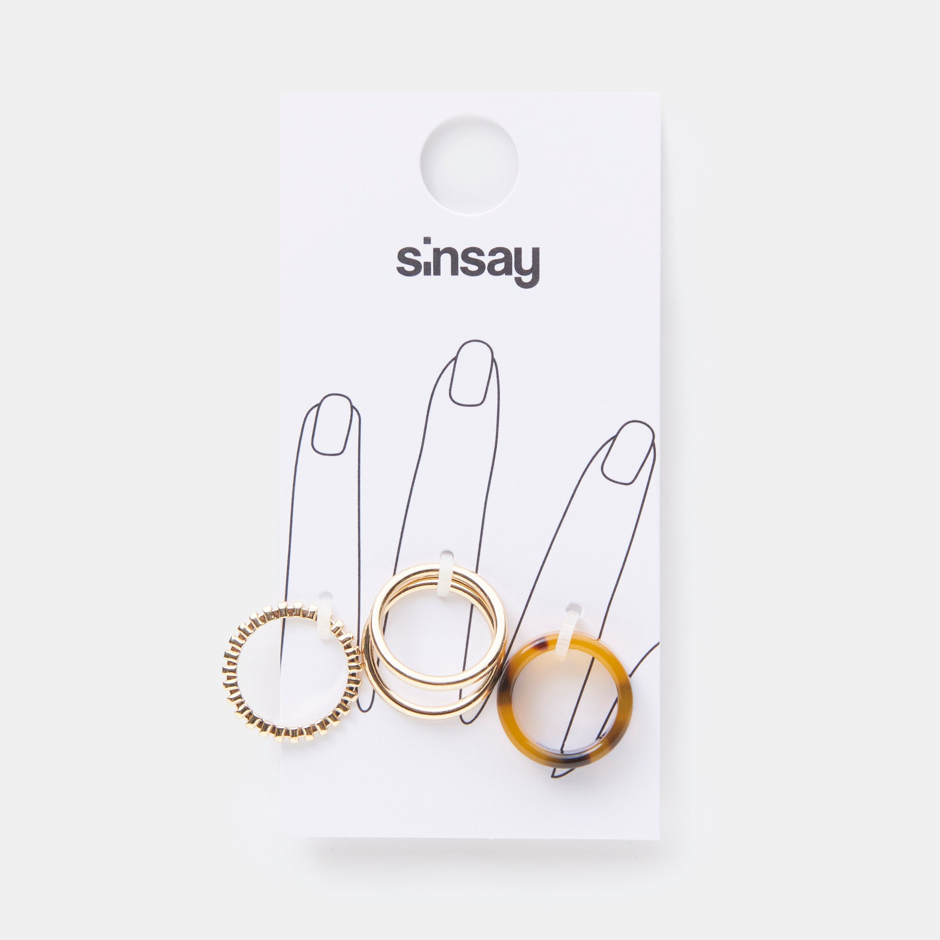 Sinsay - Set de 4 inele - Argintiu