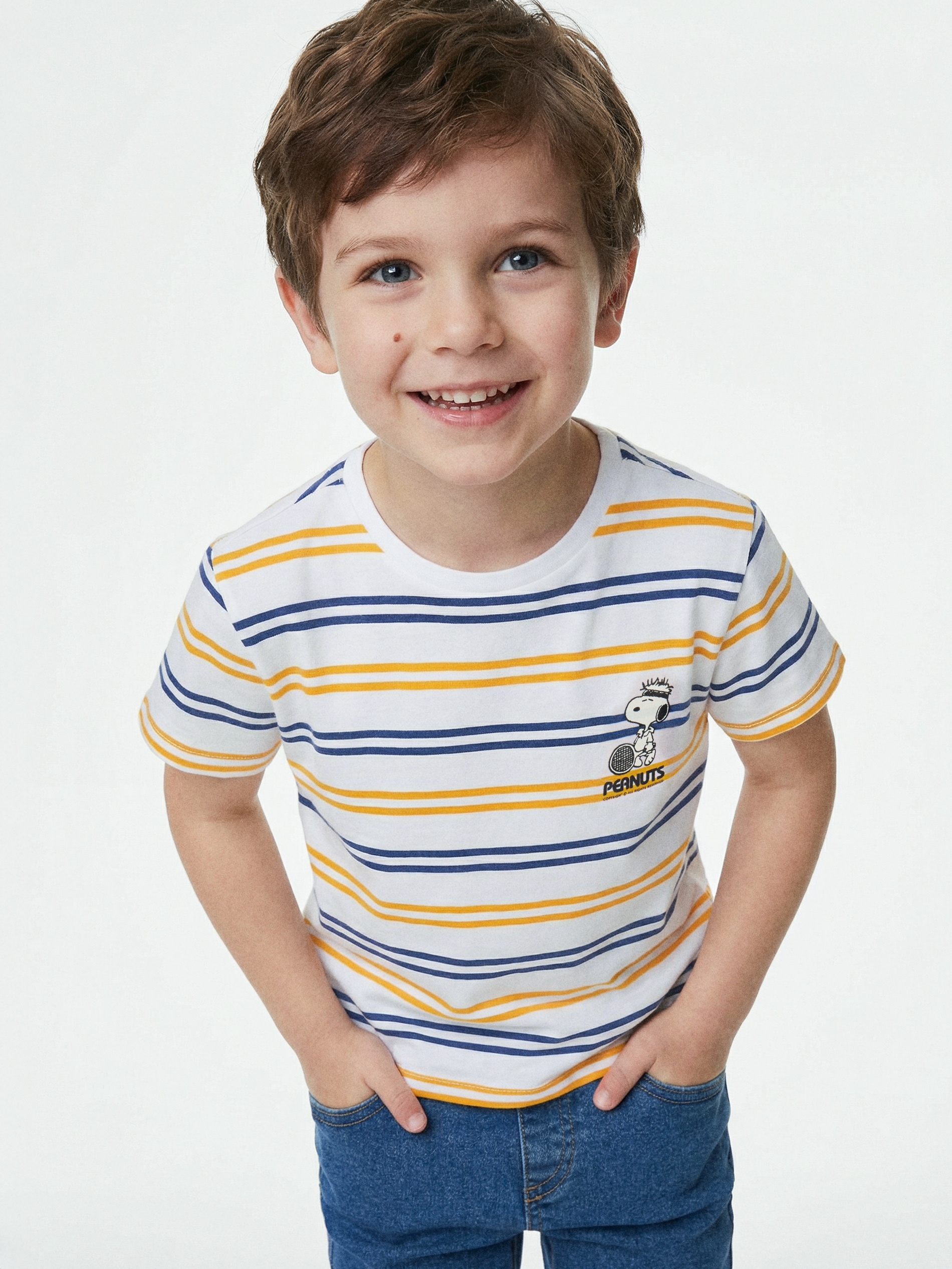 Sinsay - Koszulka w paski Peanuts - biały