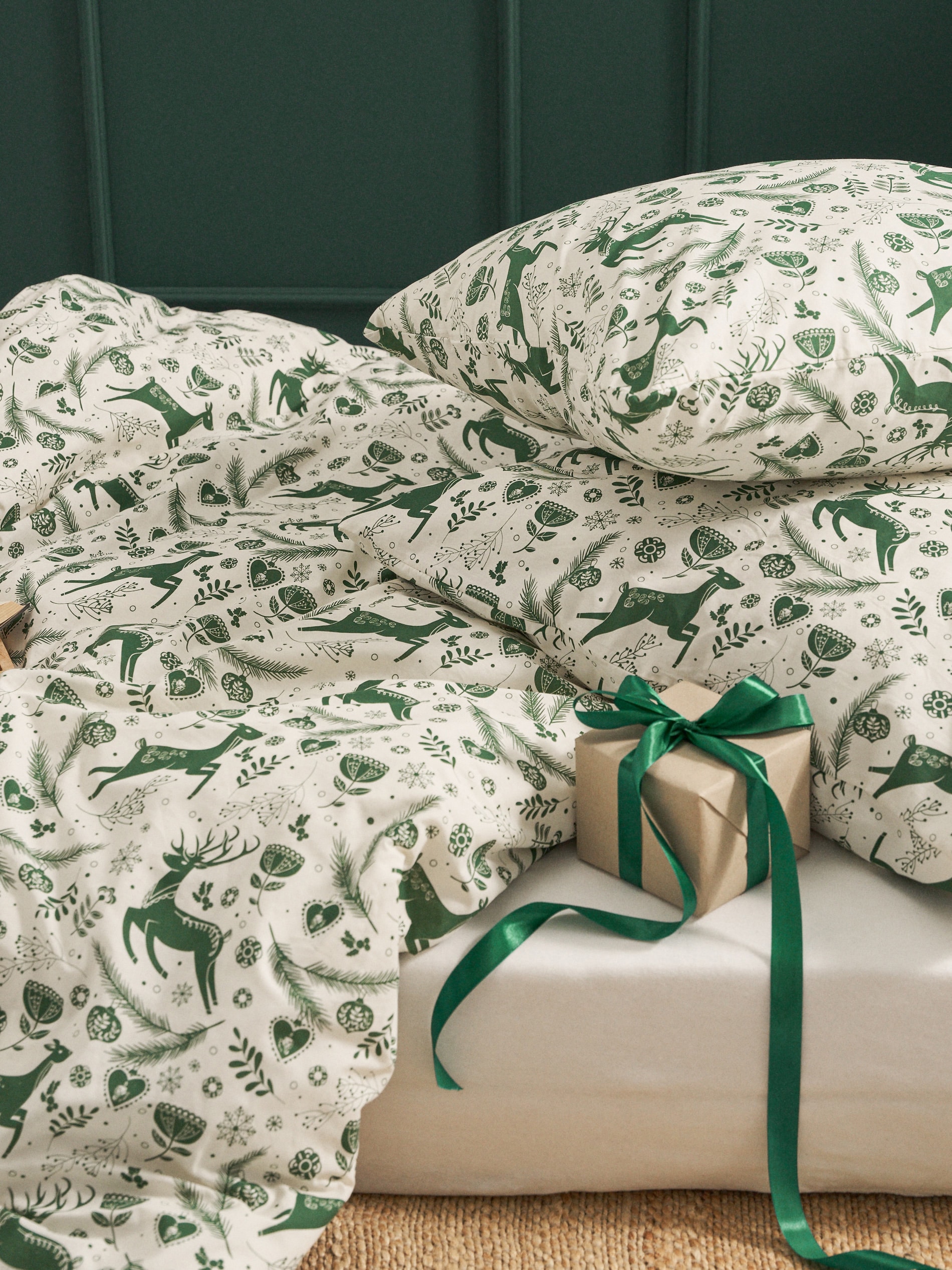 Sinsay - Σετ σεντονιών με χριστουγεννιάτικο σχέδιο - γαλαζοπρασινο φωτογραφία