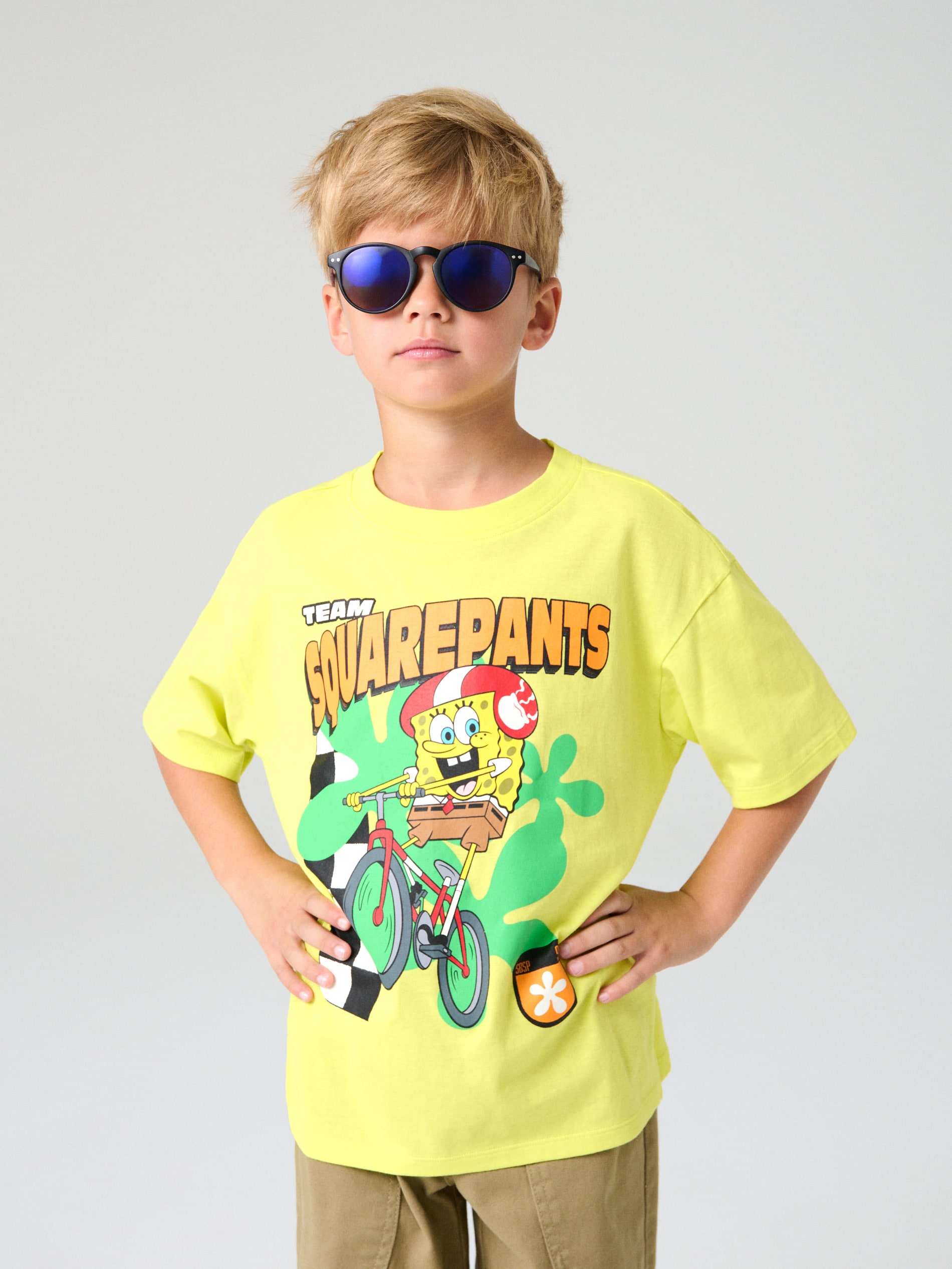 Sinsay - Koszulka z nadrukiem SpongeBob SquarePants - żółty