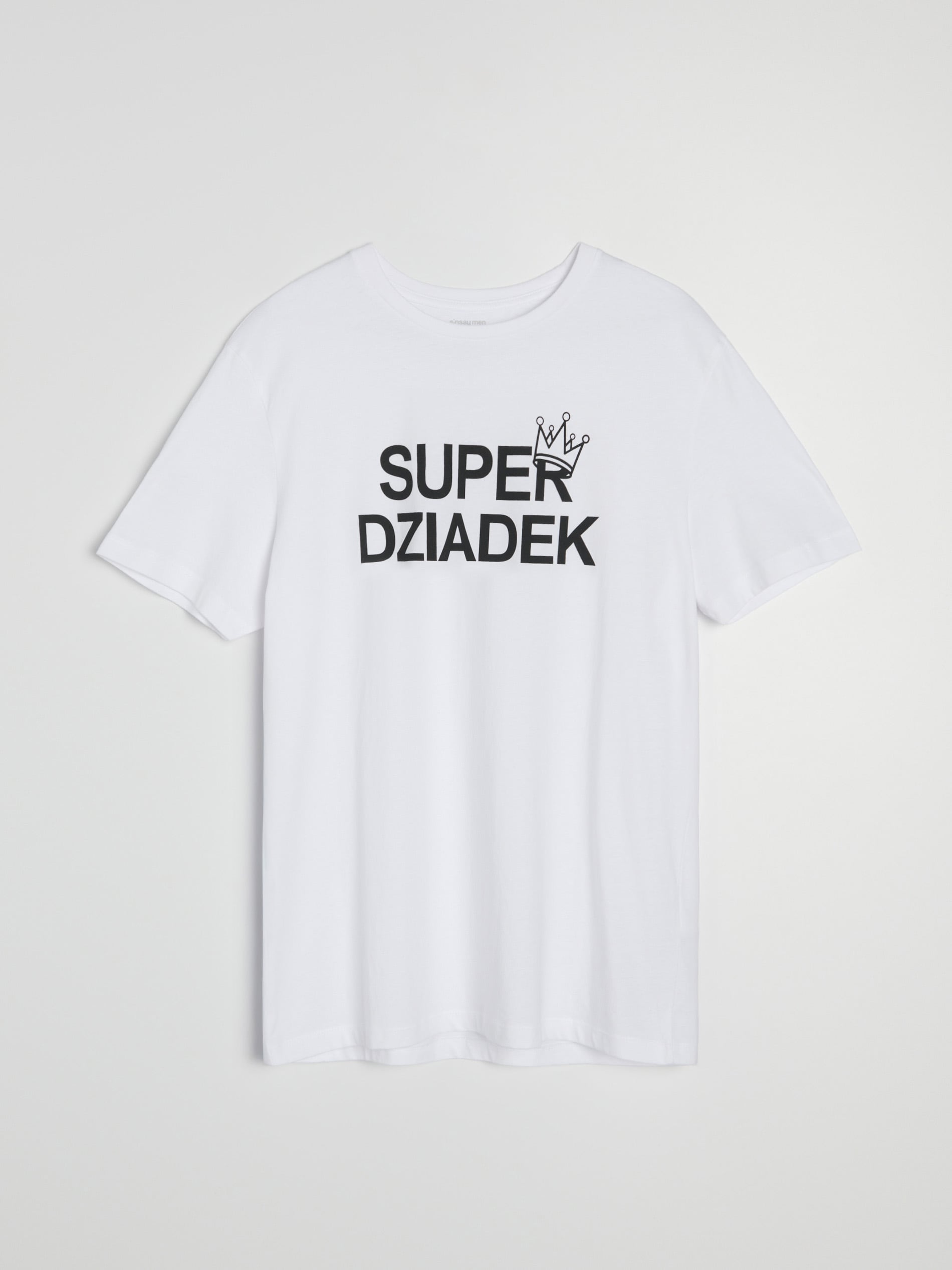 Sinsay - Bawełniana koszulka z napisem na dzień dziadka - biały