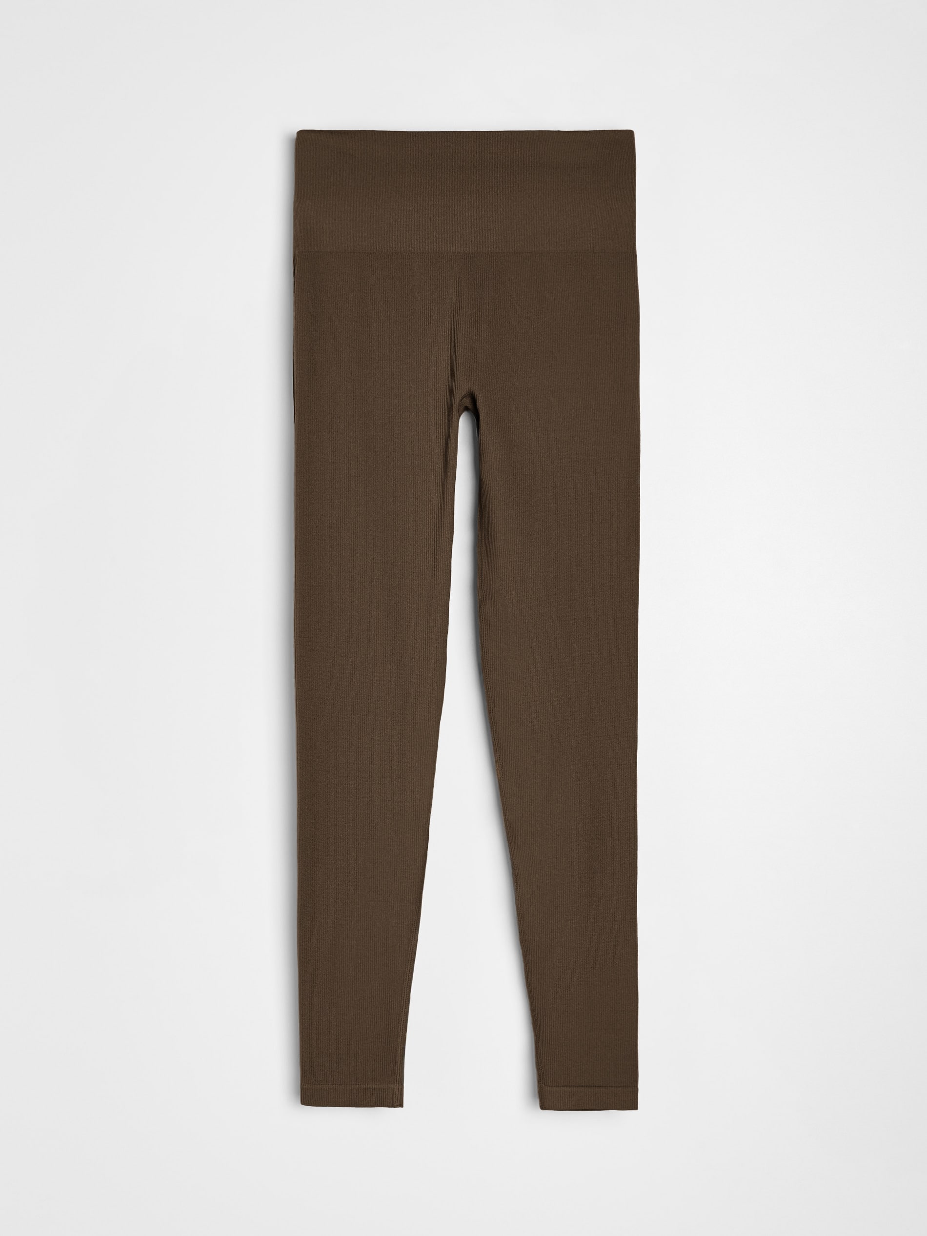 Sinsay - Prążkowane legginsy basic - brązowy