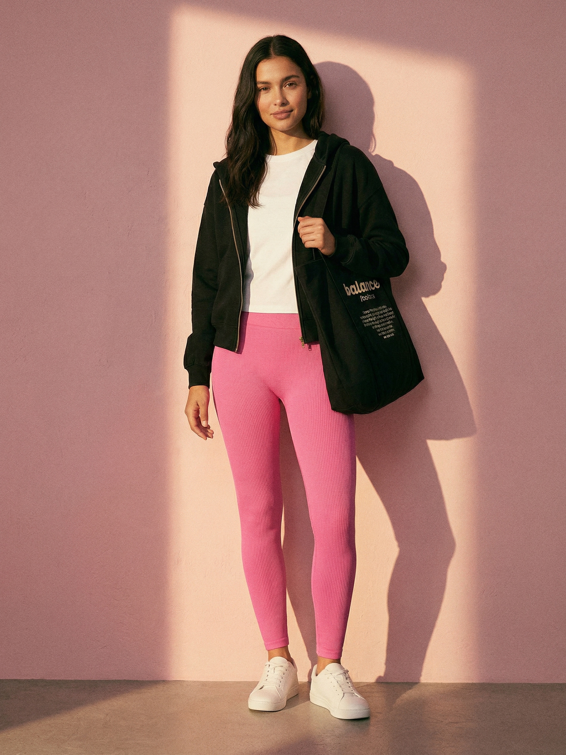 Sinsay - Legginsy z efektem sprania - różowy