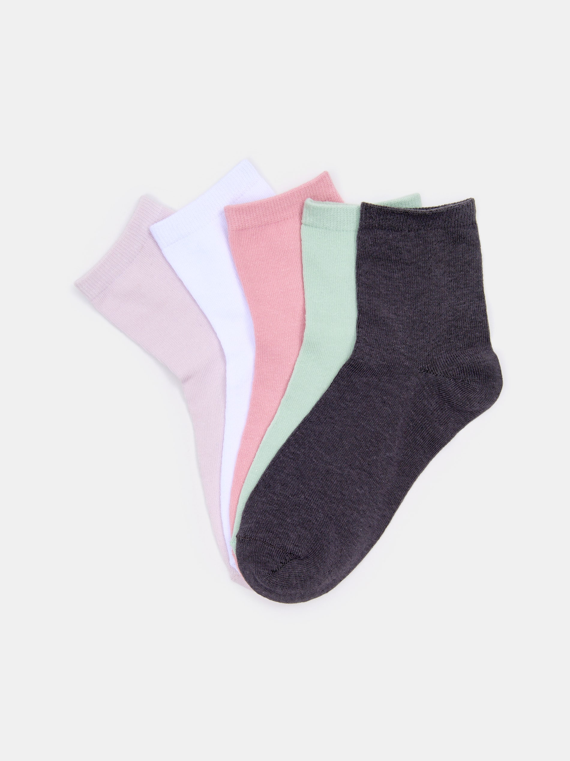 Sinsay - Gładkie skarpetki 5 pack - fioletowy