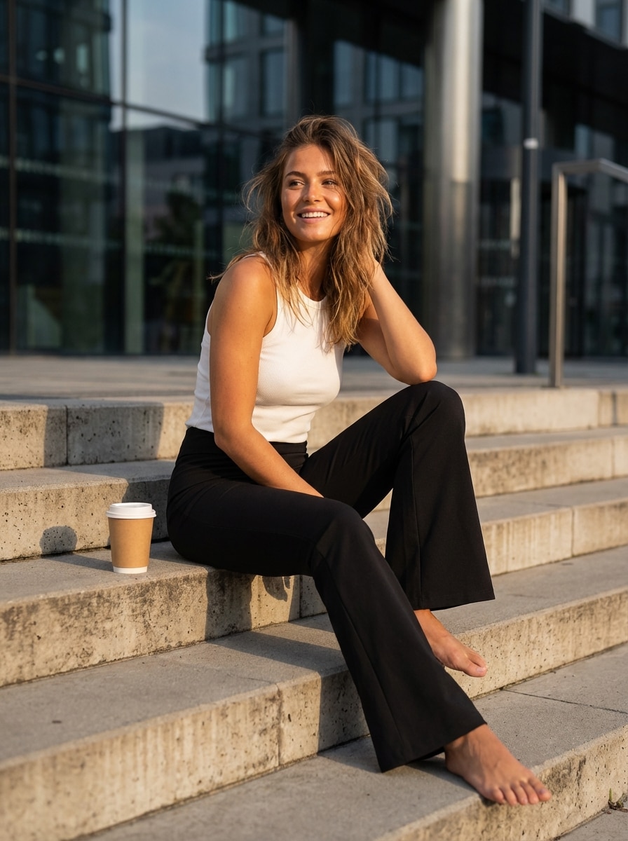 Sinsay - Sportowe legginsy flare - czarny