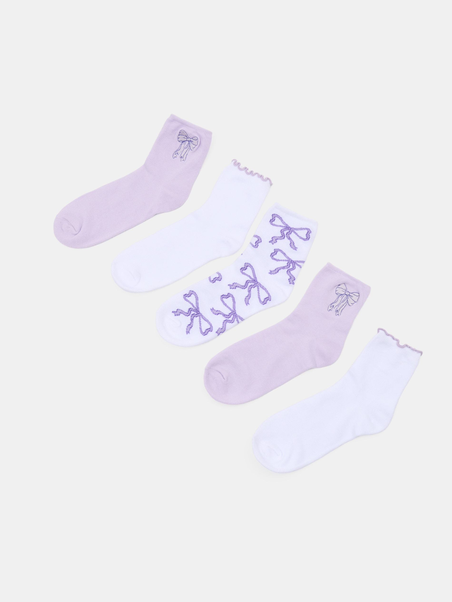 Sinsay - Skarpety z motywem kokardki 5 pack - fioletowy