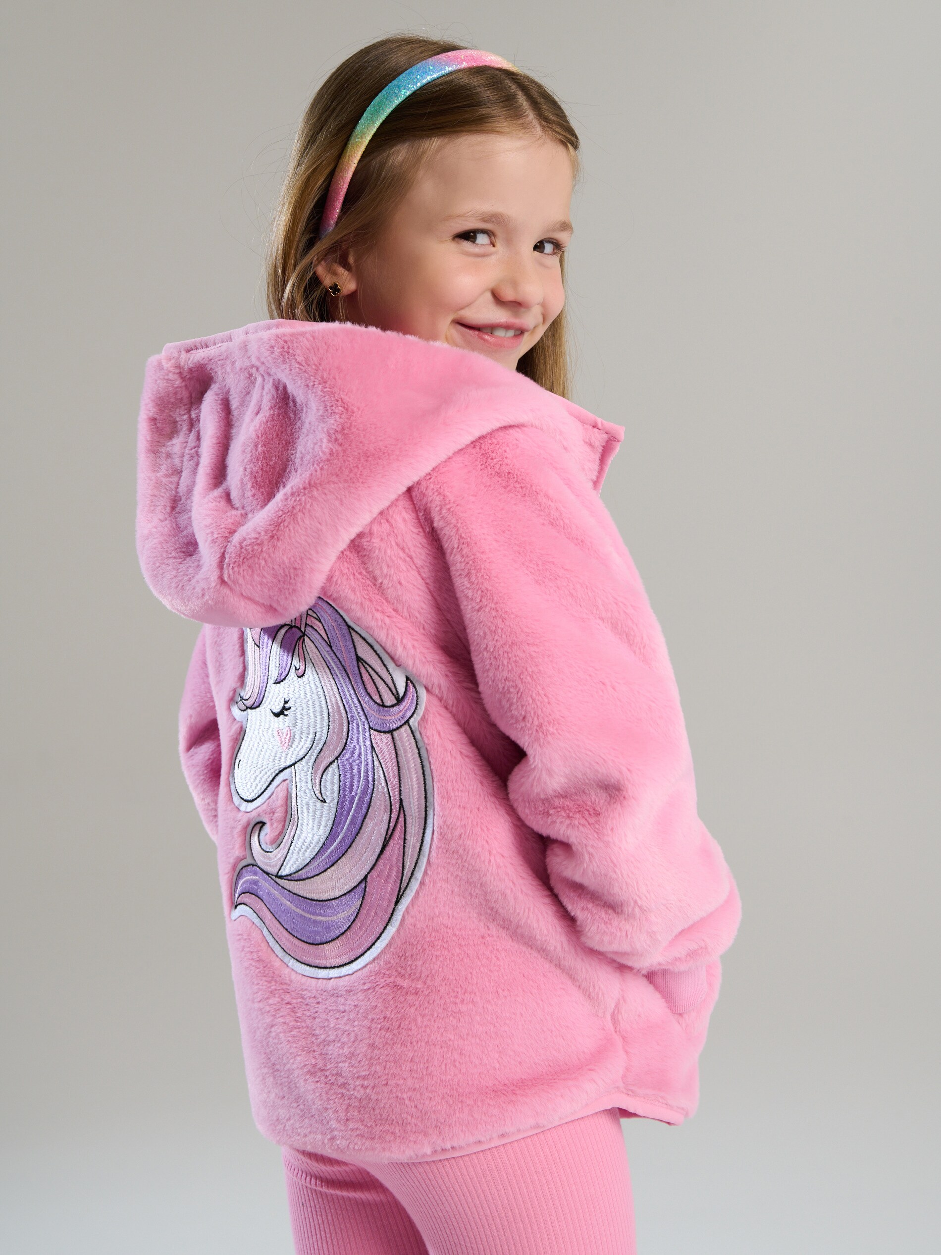 Sinsay - Kurtka ze sztucznym futerkiem - różowy