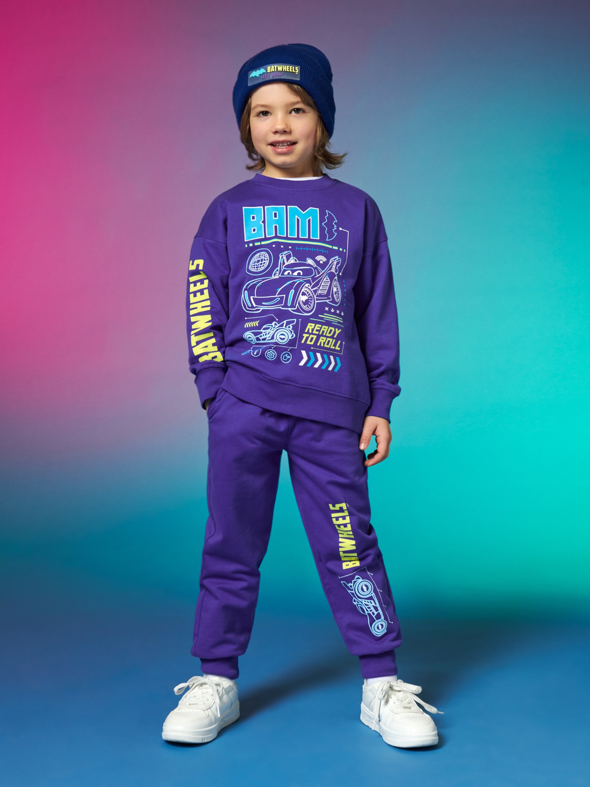 Sinsay - Spodnie dresowe jogger Batwheels - mid blue