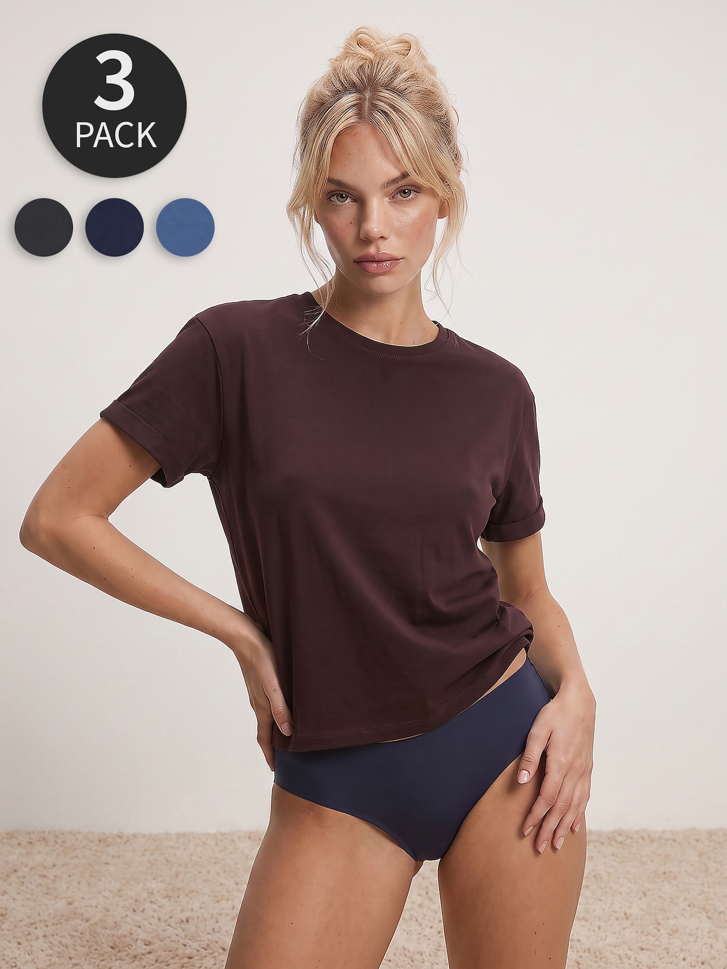 Sinsay - Bezszwowe majtki braziliany 3 pack - wielobarwny