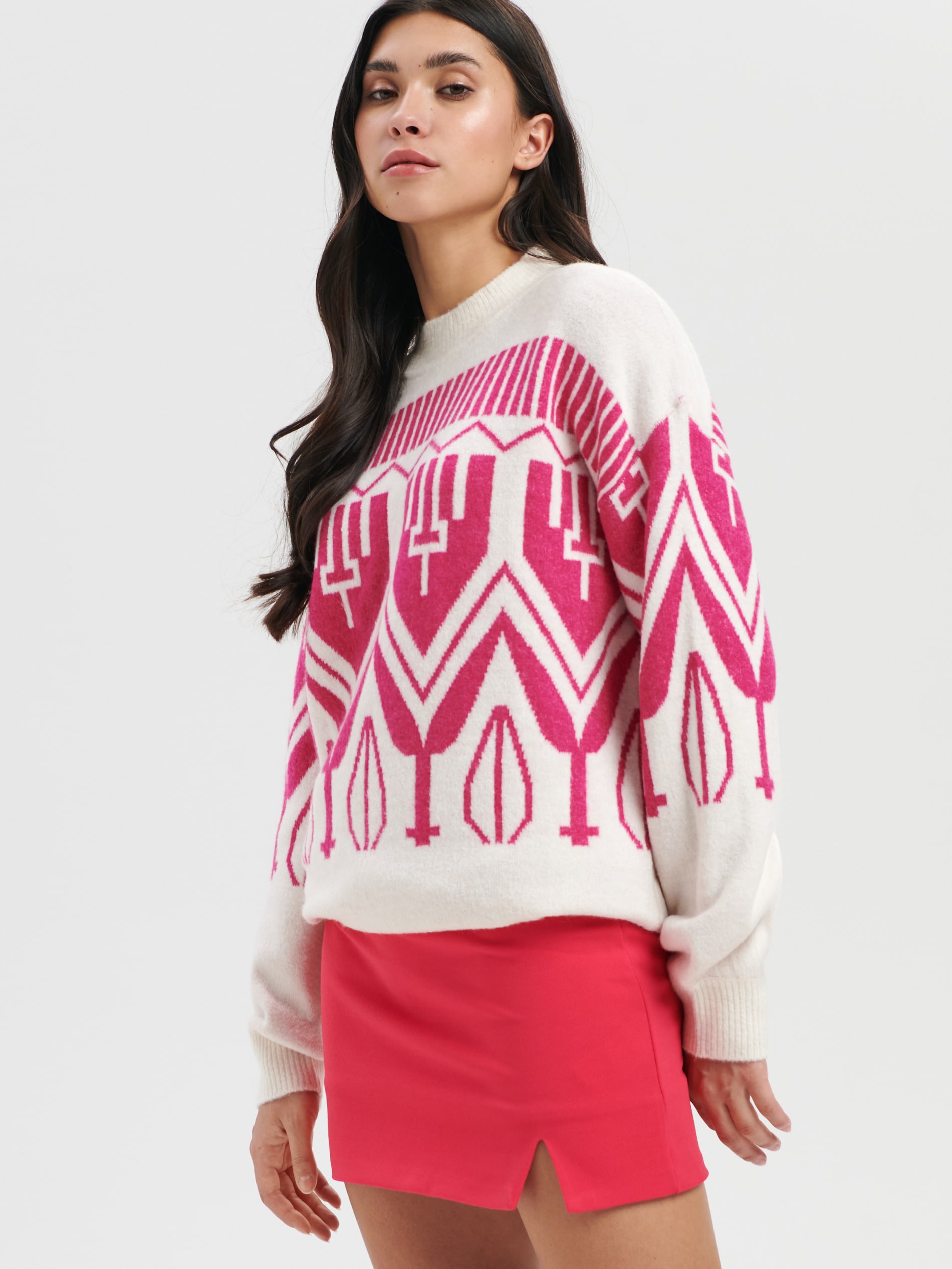 Sinsay - Mini φούστα με σκίσιμο - φουξια φωτογραφία