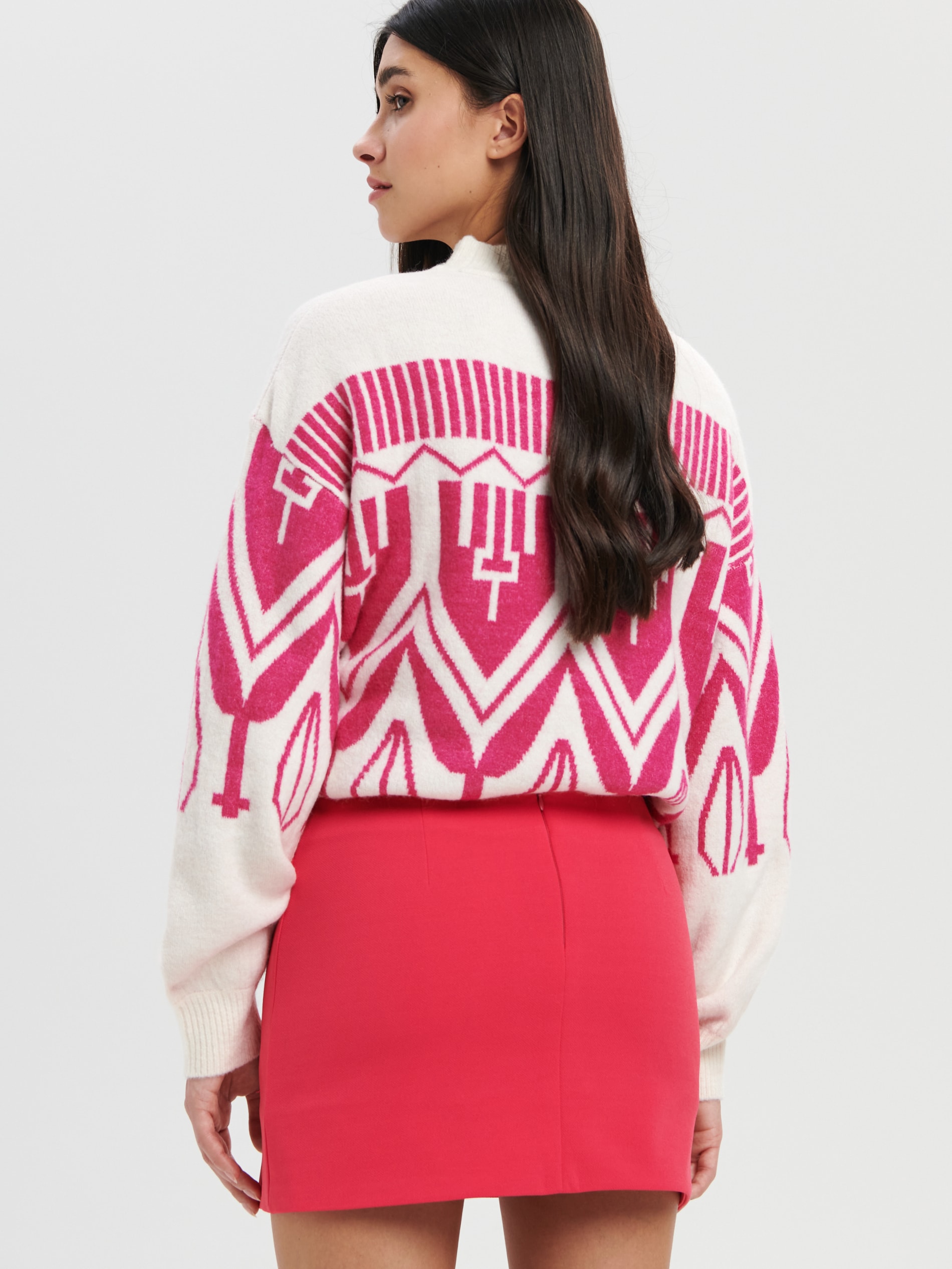 Sinsay - Mini φούστα με σκίσιμο - φουξια φωτογραφία