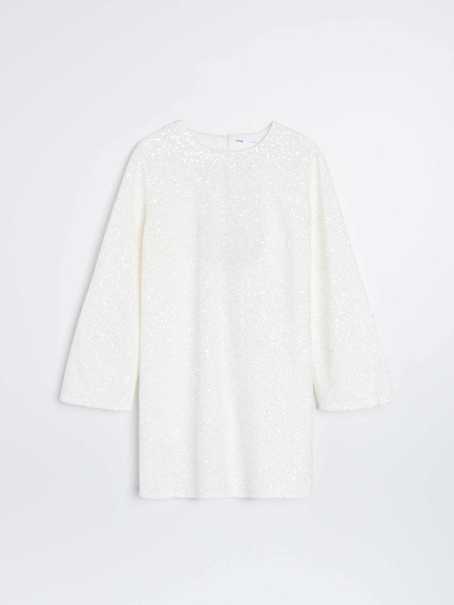 Sinsay - Μίνι φόρεμα με παγιέτες - κρεμ φωτογραφία