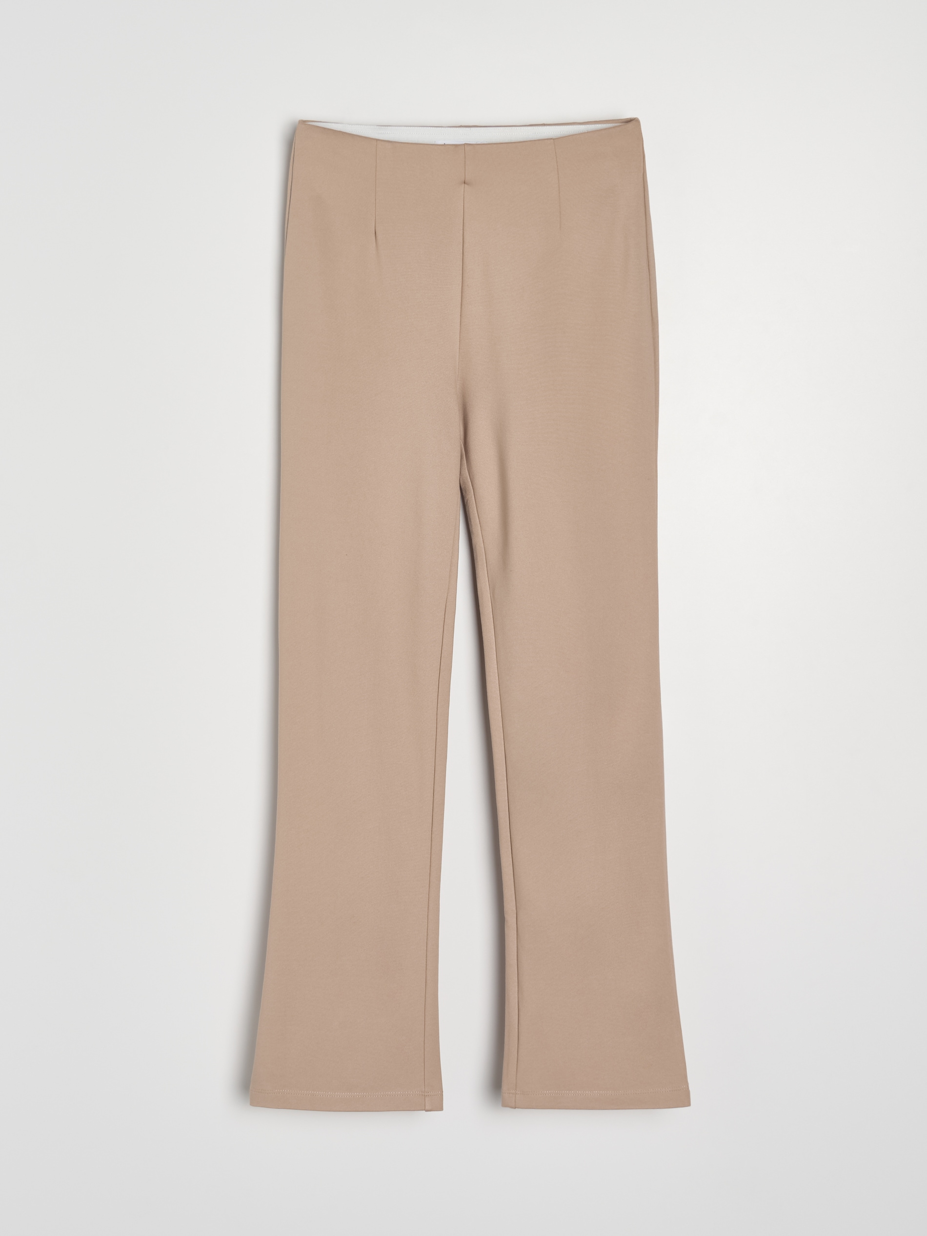 Sinsay - Spodnie straight leg z dzianiny roma - beżowy