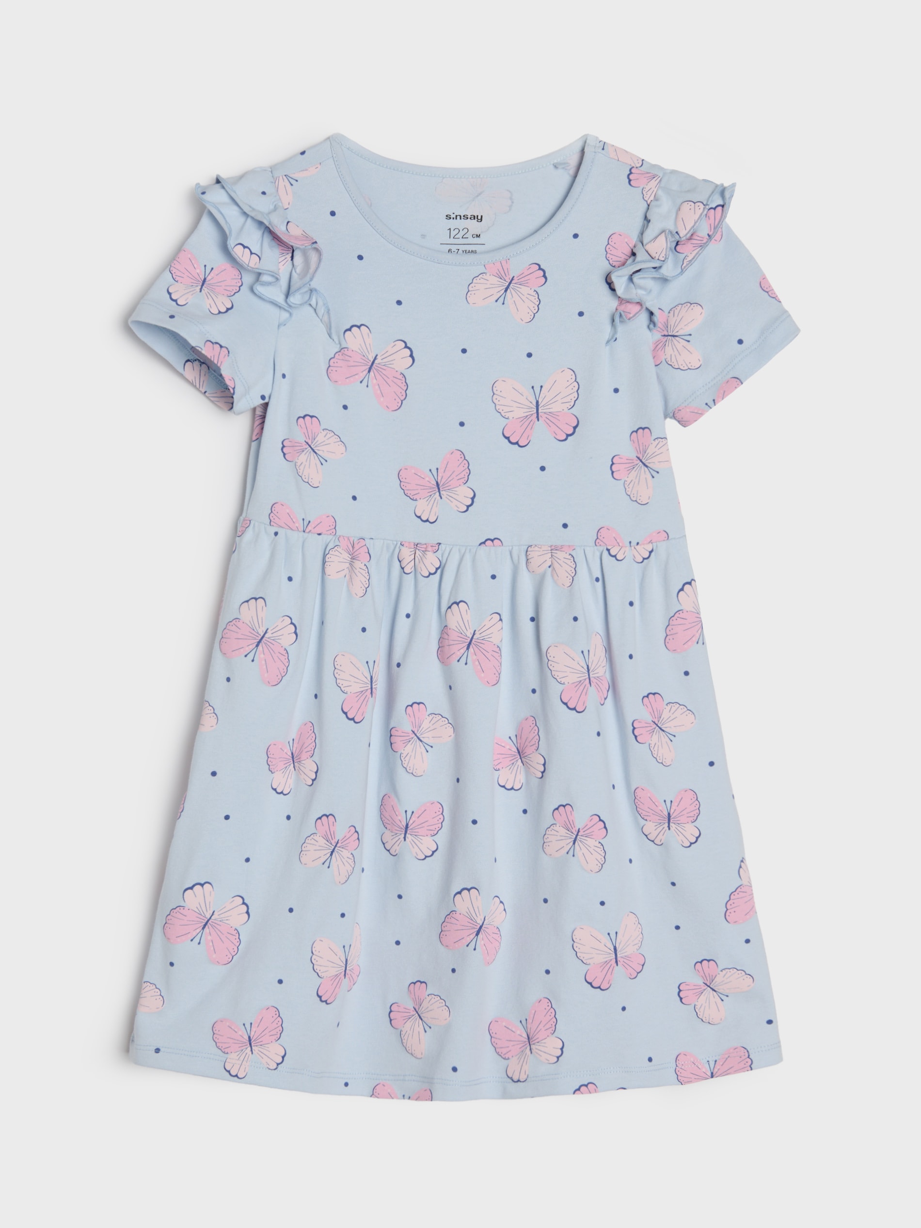 Sinsay - Sukienka dresowa ze wzorem - błękitny