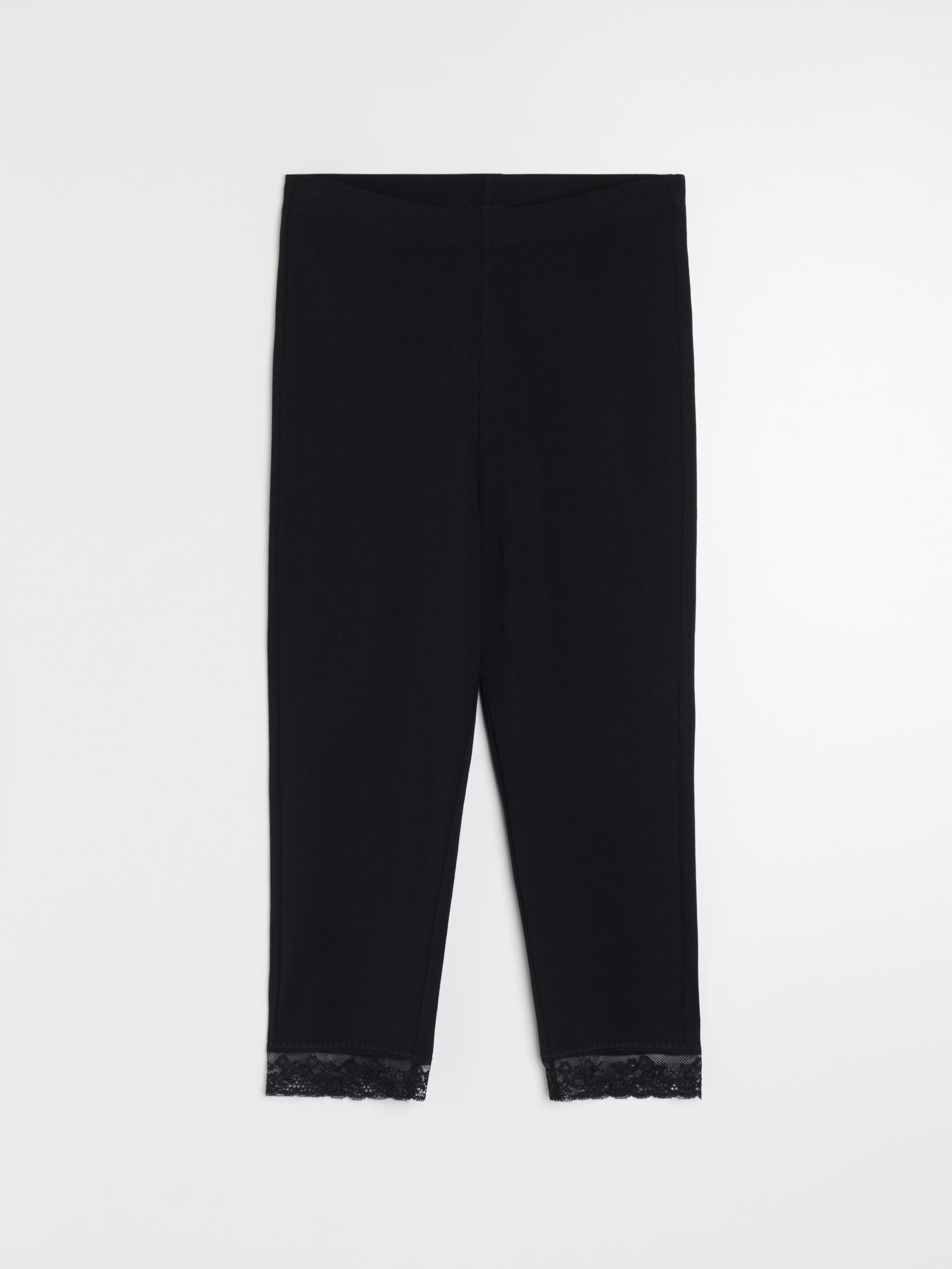 Sinsay - Legginsy capri z koronką - czarny