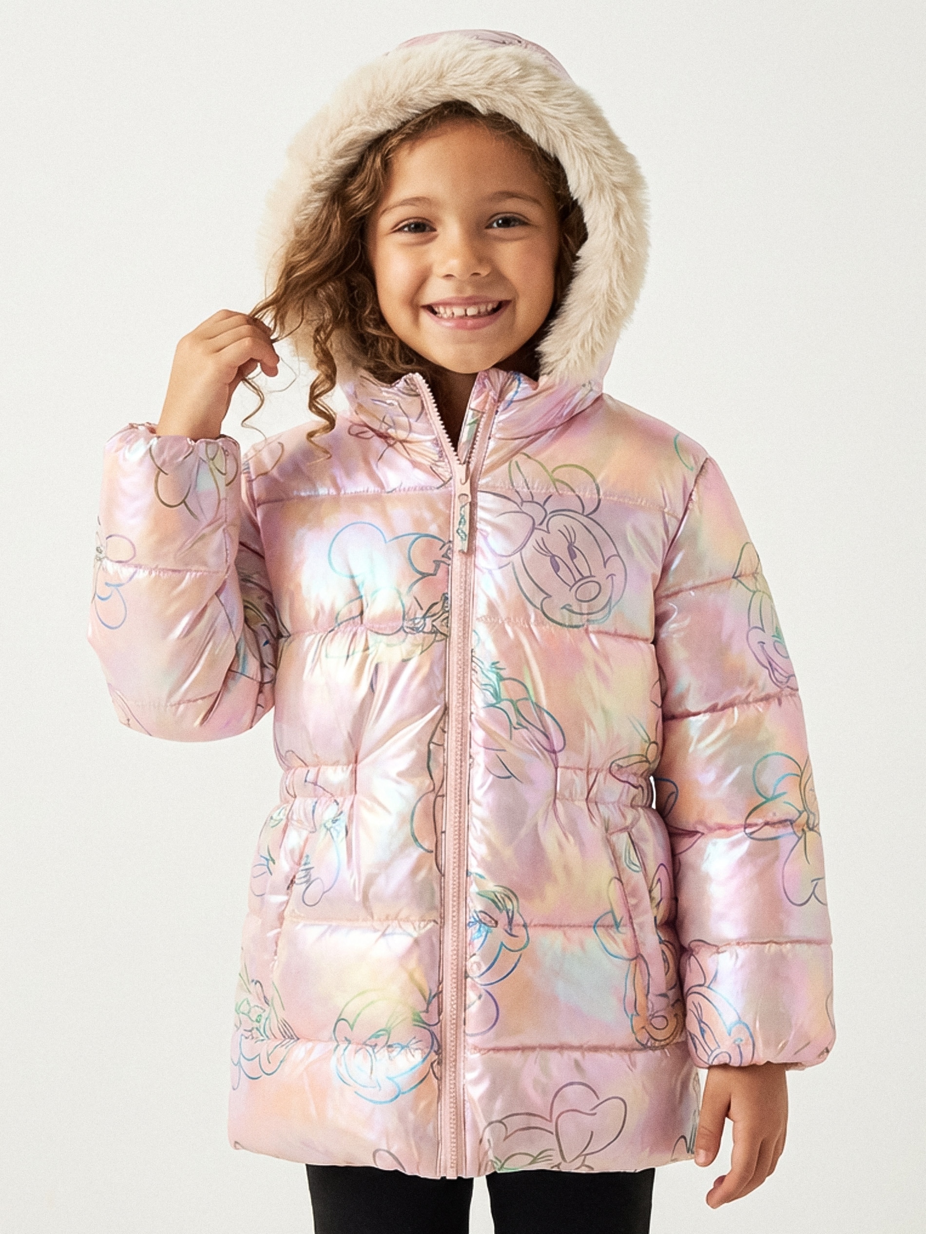 Sinsay - Pikowana kurtka z efektem holograficznym Minnie Mouse - różowy