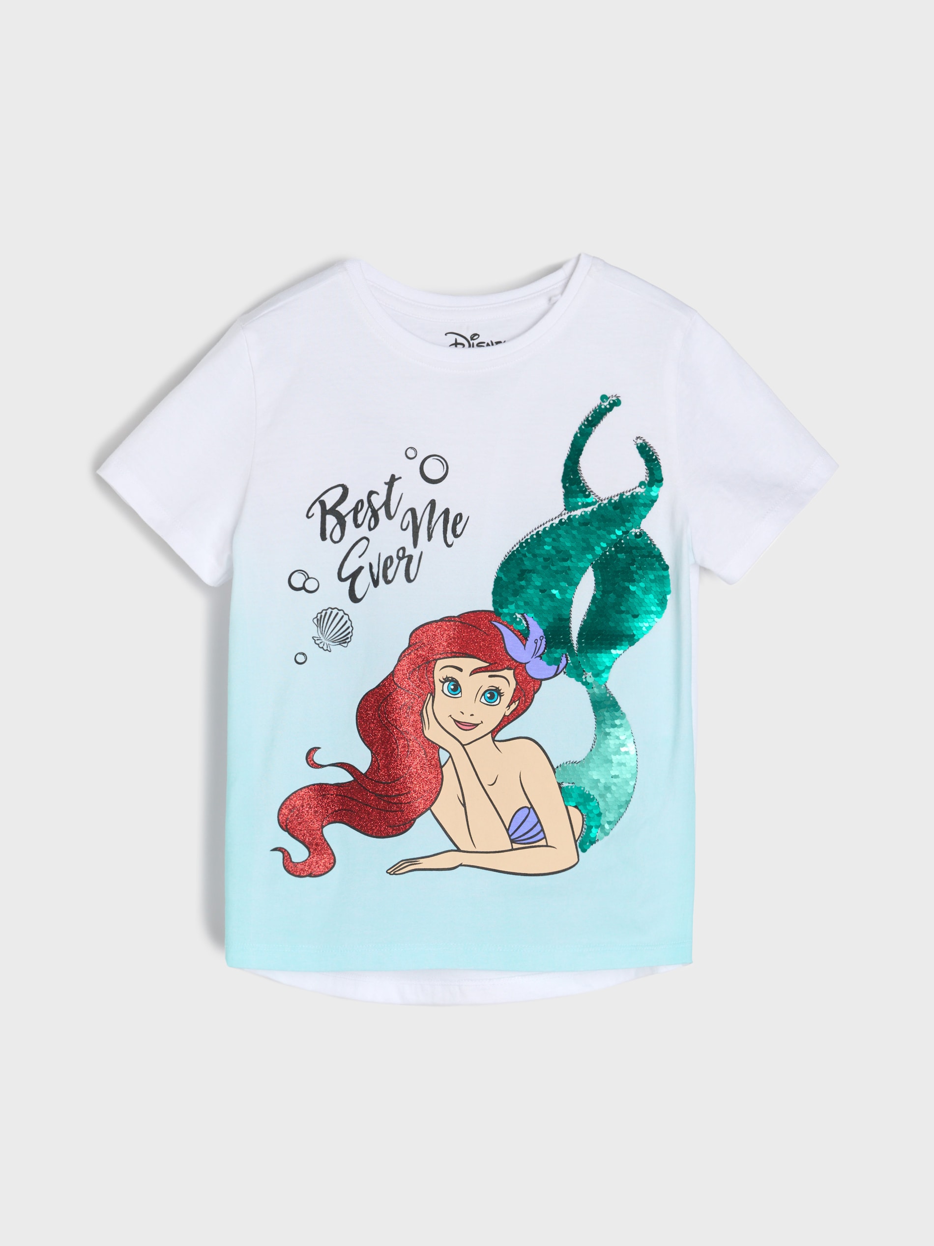Sinsay - Koszulka z brokatem i cekinami Disney Princess - biały