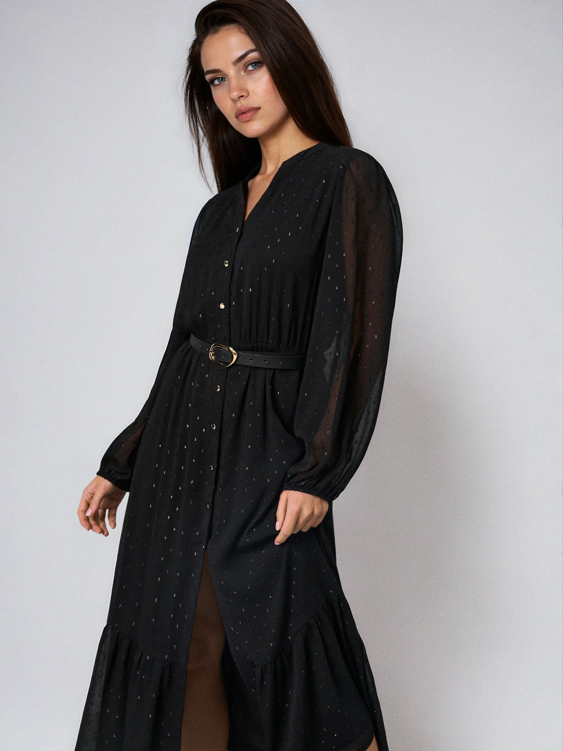 Sinsay - Midi φόρεμα - μαυρο φωτογραφία