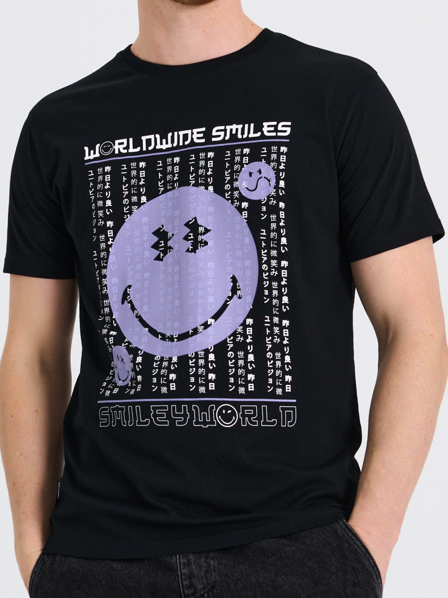 Sinsay - Μπλούζα SmileyWorld® - μαυρο φωτογραφία