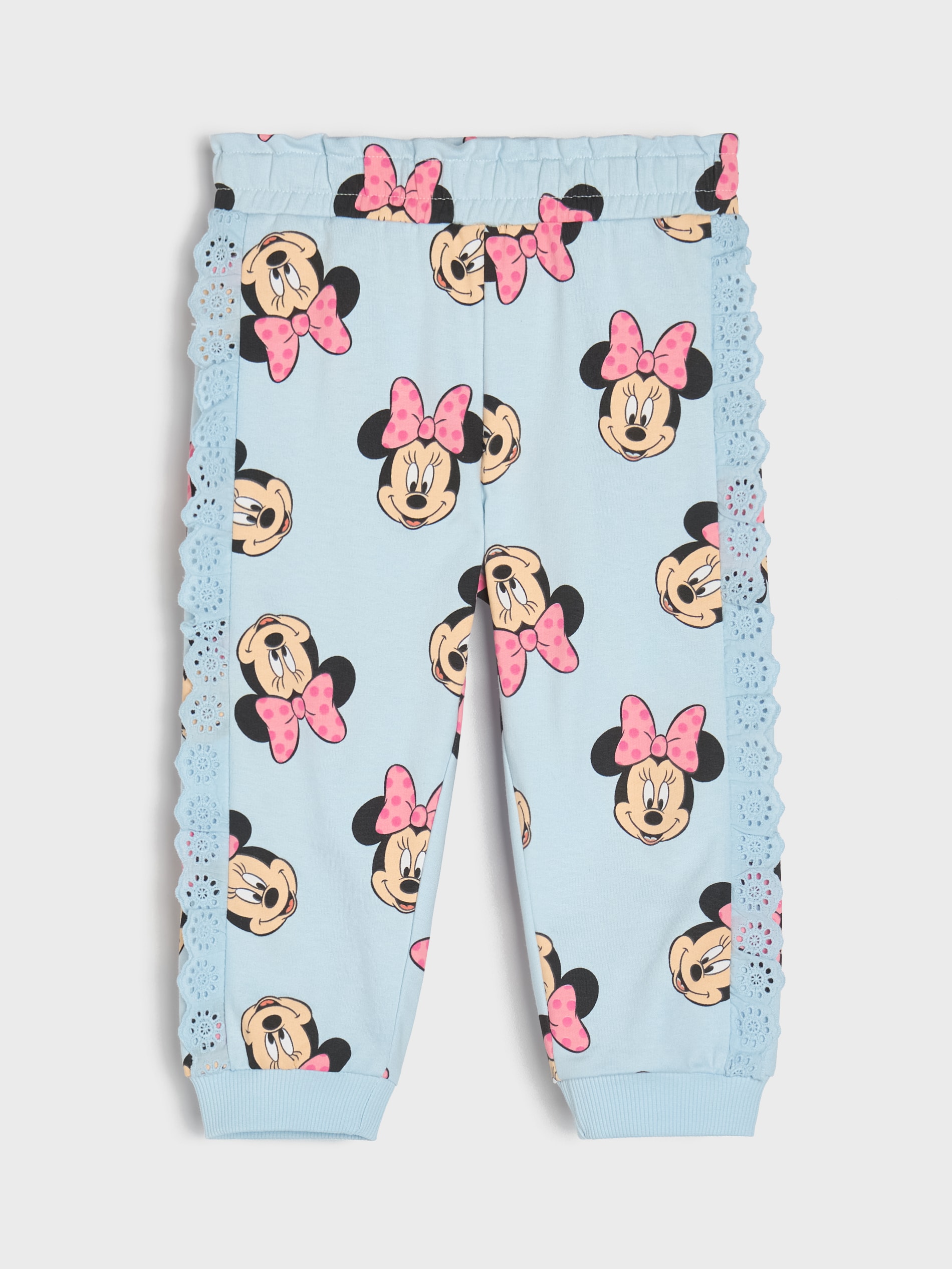 Spodnie dresowe jogger z ozdobną koronką Minnie Mouse