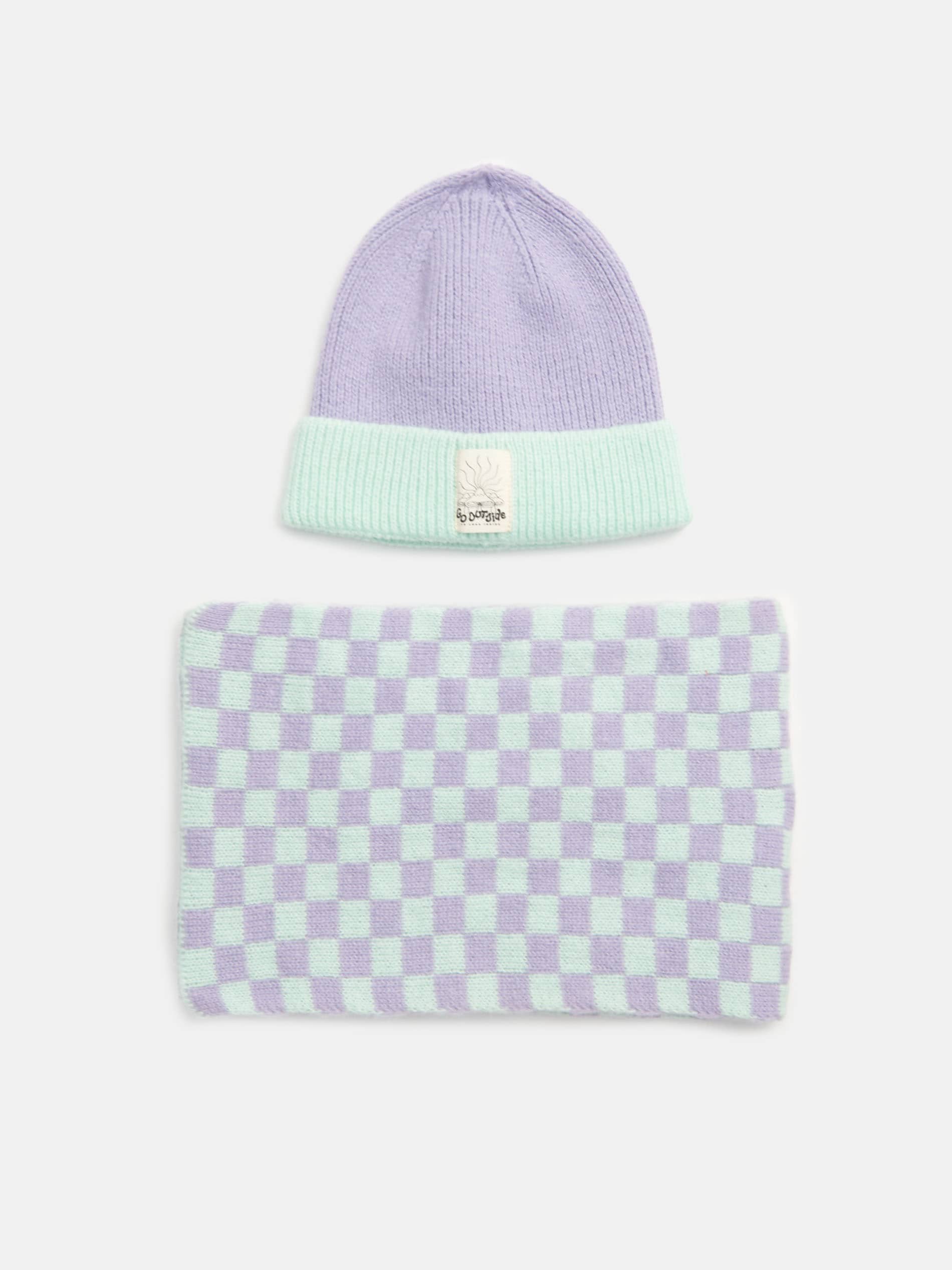 Sinsay - Beanie sapka és sál szettben - Bíbor termék 2. képe