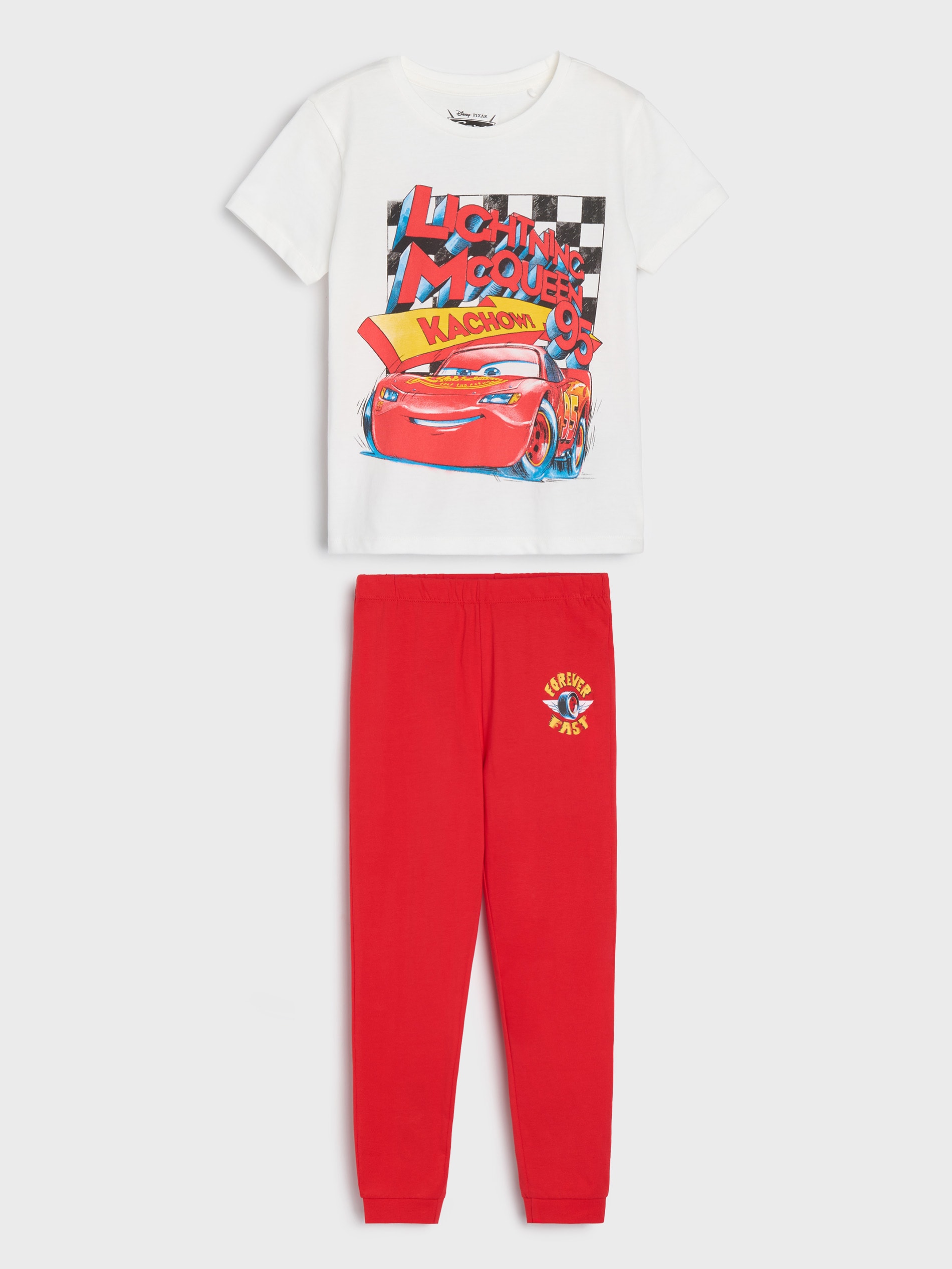 Sinsay - Piżama dwuczęściowa Cars - biały
