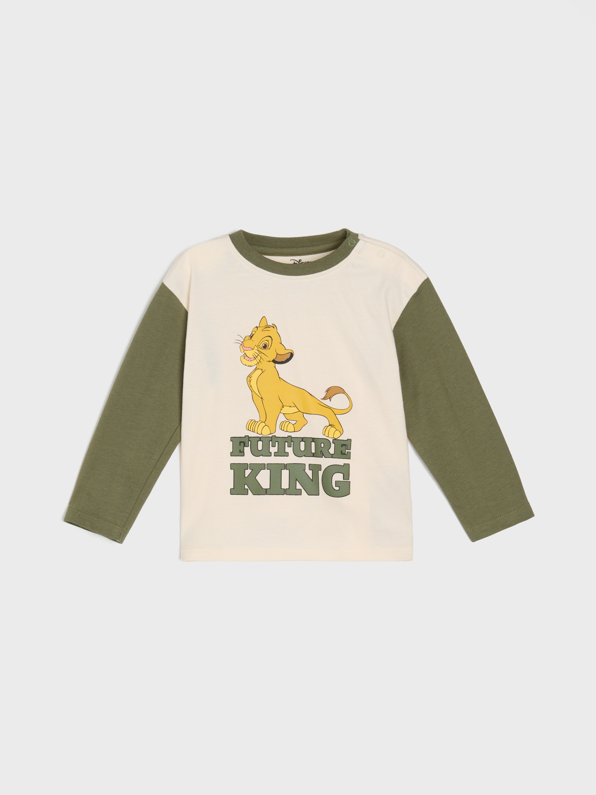 Sinsay - Μπλούζα με μακριά μανίκια The Lion King - κρεμ φωτογραφία